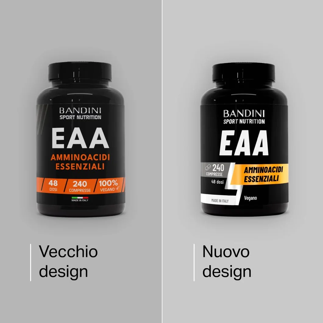 Bandini EAA Aminoacidi Essenziali 240 Compresse - Pre Post Workout - Crescita Muscolare - Vegan