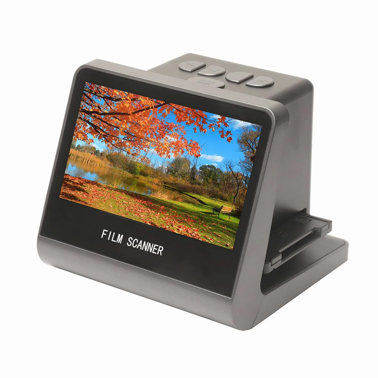 Scanner per Pellicole e Diapositive, Converte 135 126 110 Pellicole e Diapositive Super8 in JPEG Digitale, con Memoria Integrata da 16 GB e Schermo LCD da 5 Pollici, per PC TV