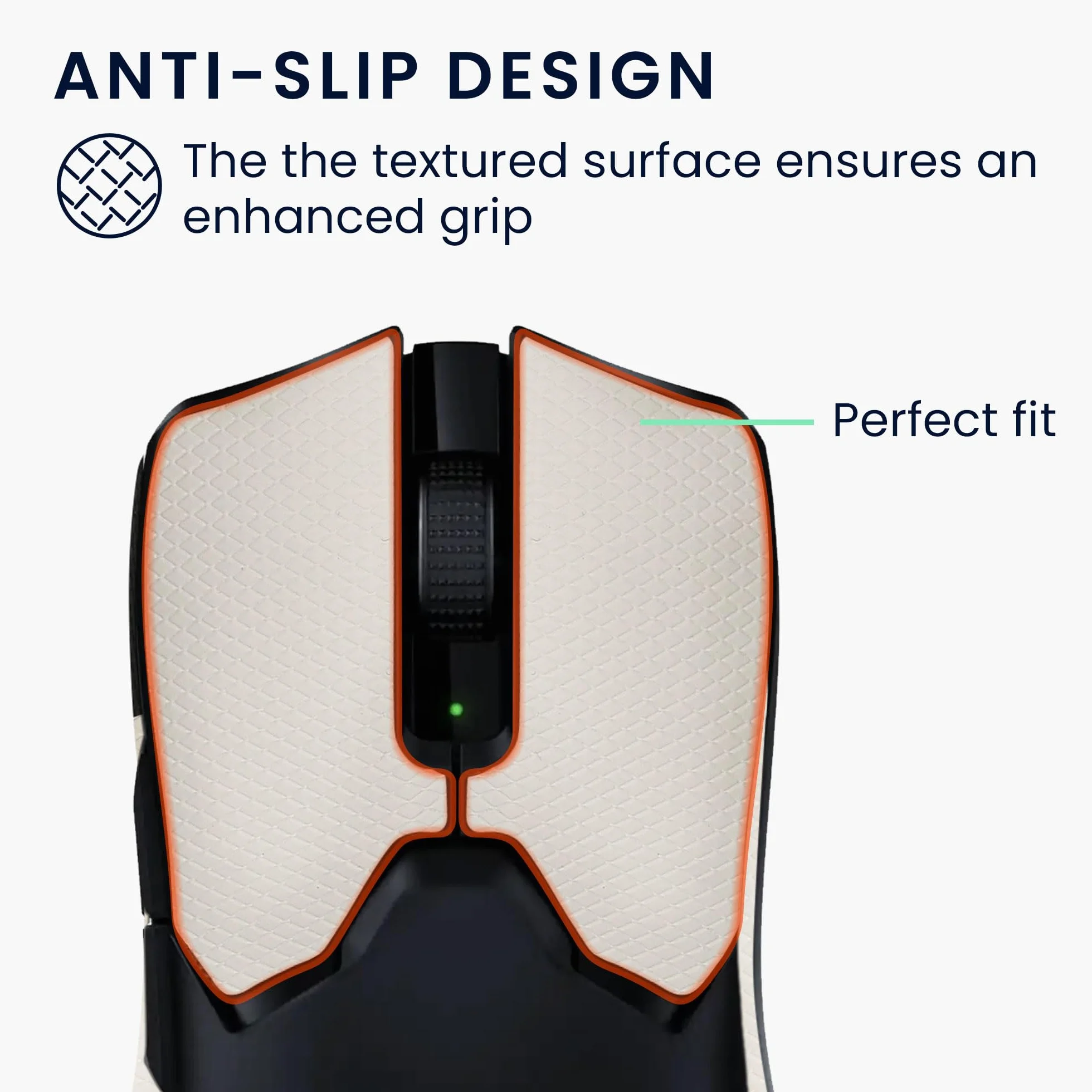 kwmobile Nastro Antiscivolo per Mouse da Gioco Compatibile con Razer Viper V2 Pro Griptape - Facile da Applicare e Sottile - 0,5 mm - bianco