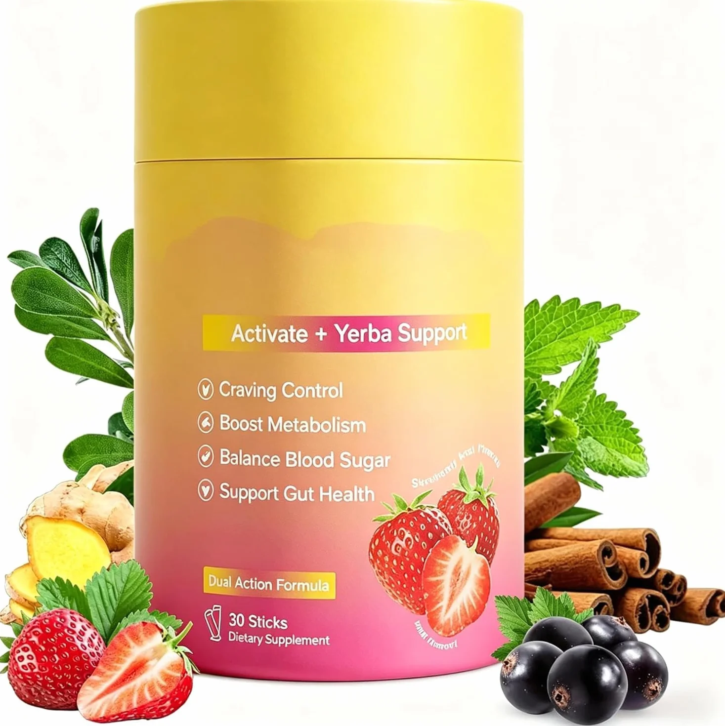Yerba Mate mix di bevande da taglio doppia azione vegano senza zucchero