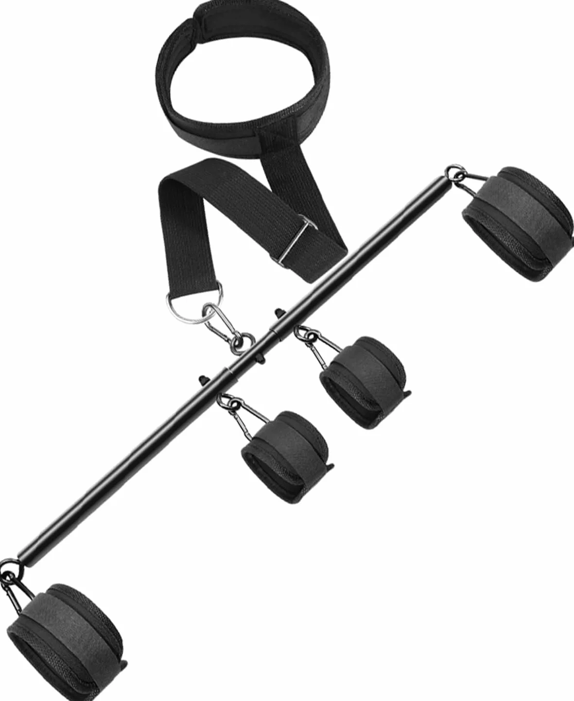 Manette BDSM Set Bondage Multiuso Collo Polso Barra Distanziatore Regolabili 56-91 cm