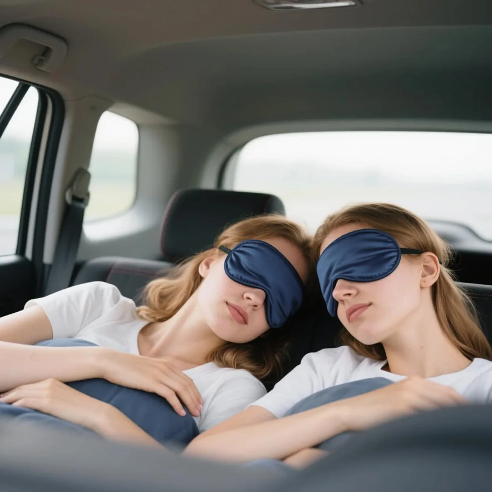 Maschera per Dormire in Seta, 4 Pezzi Benda Occhi Blocca Luce per Viaggio e Sonno