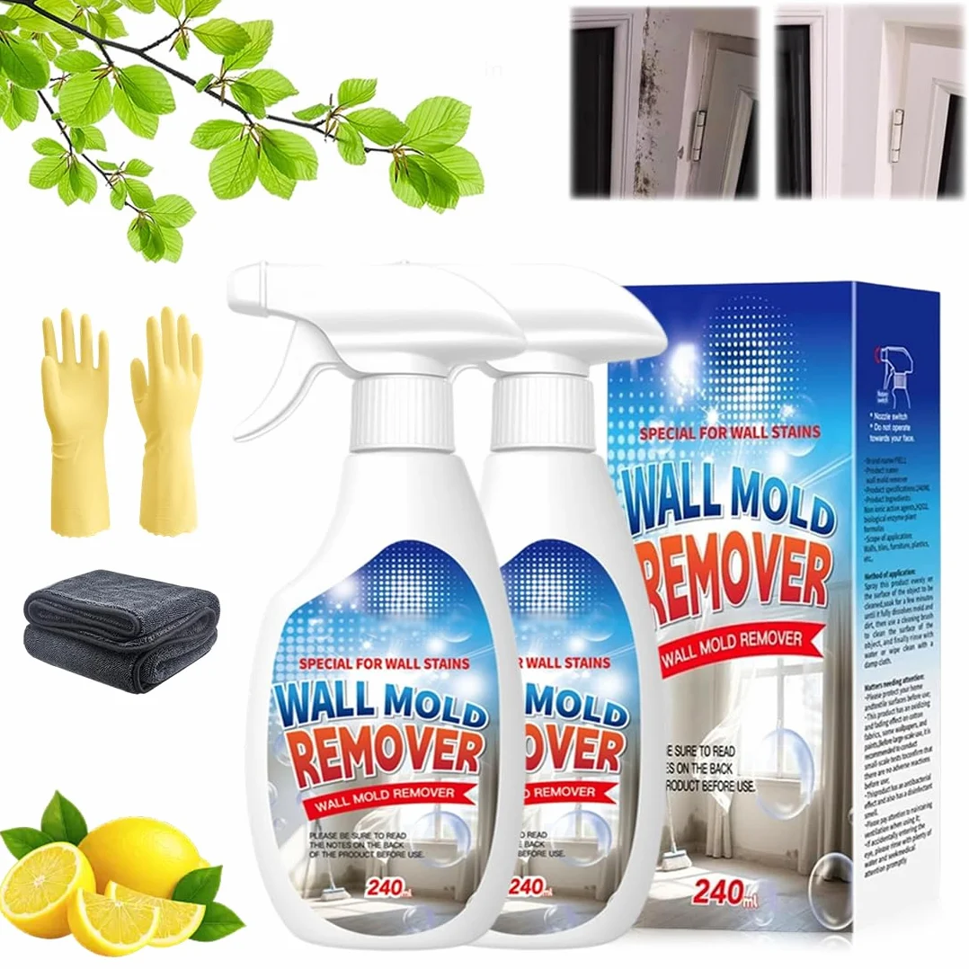 Wall Mold Remover Spray, Potente Spray Antimuffa Per Pareti, Azione Rapida, Pulizia Profonda, 2 pcs