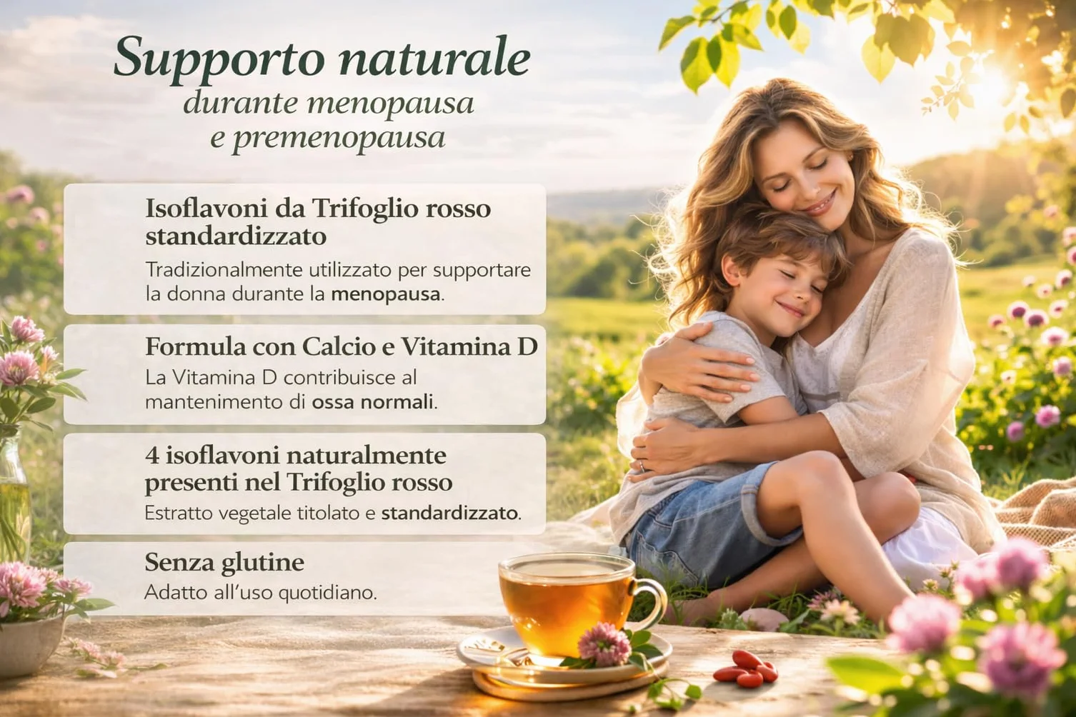 Promensil Forte Integratore Menopausa Isoflavoni Trifoglio Rosso 60 Compresse