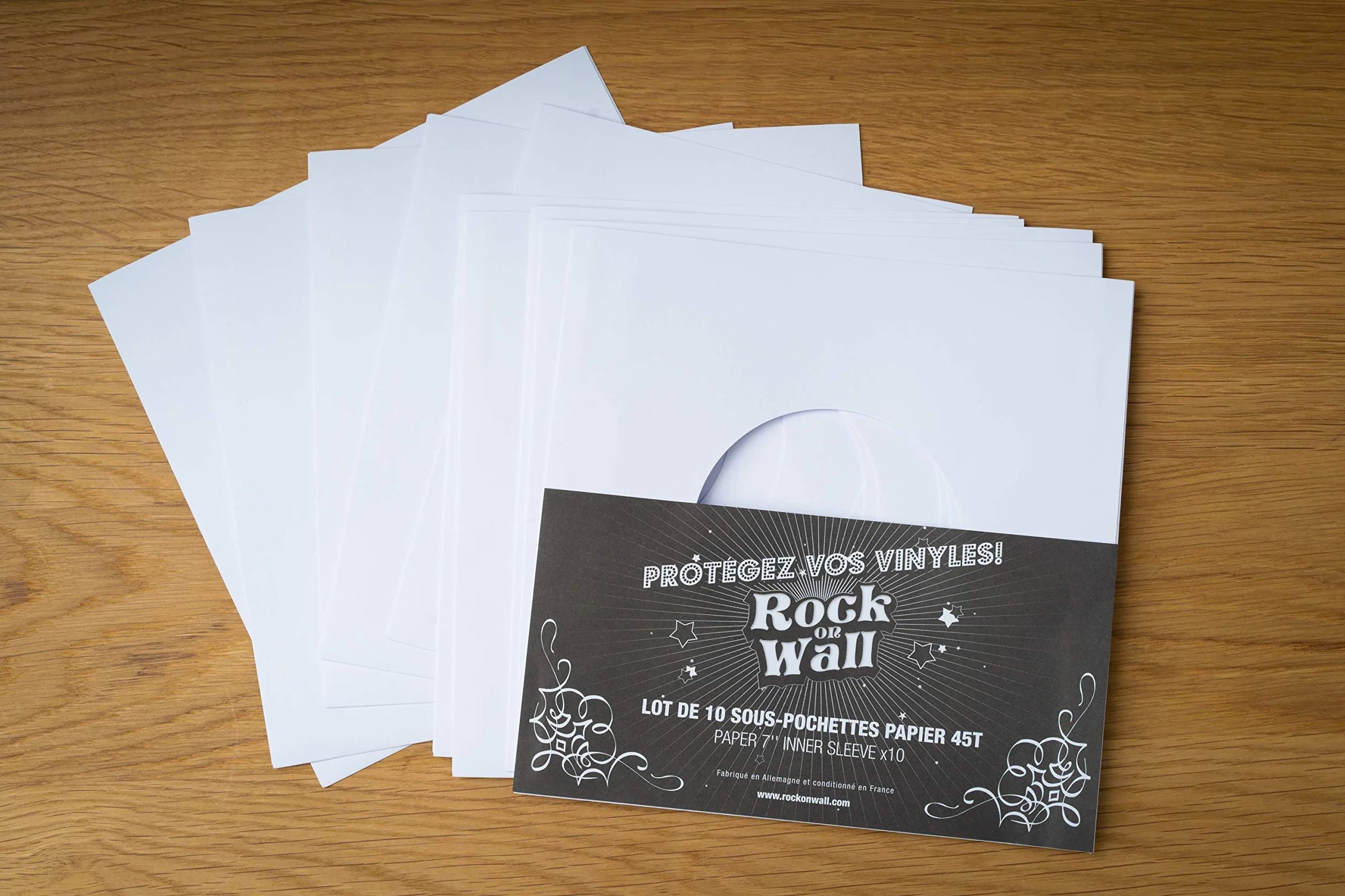 ROCK ON WALL Buste di Carta per (7") (Bianco) (10 Pz.) (Confezione da 3)