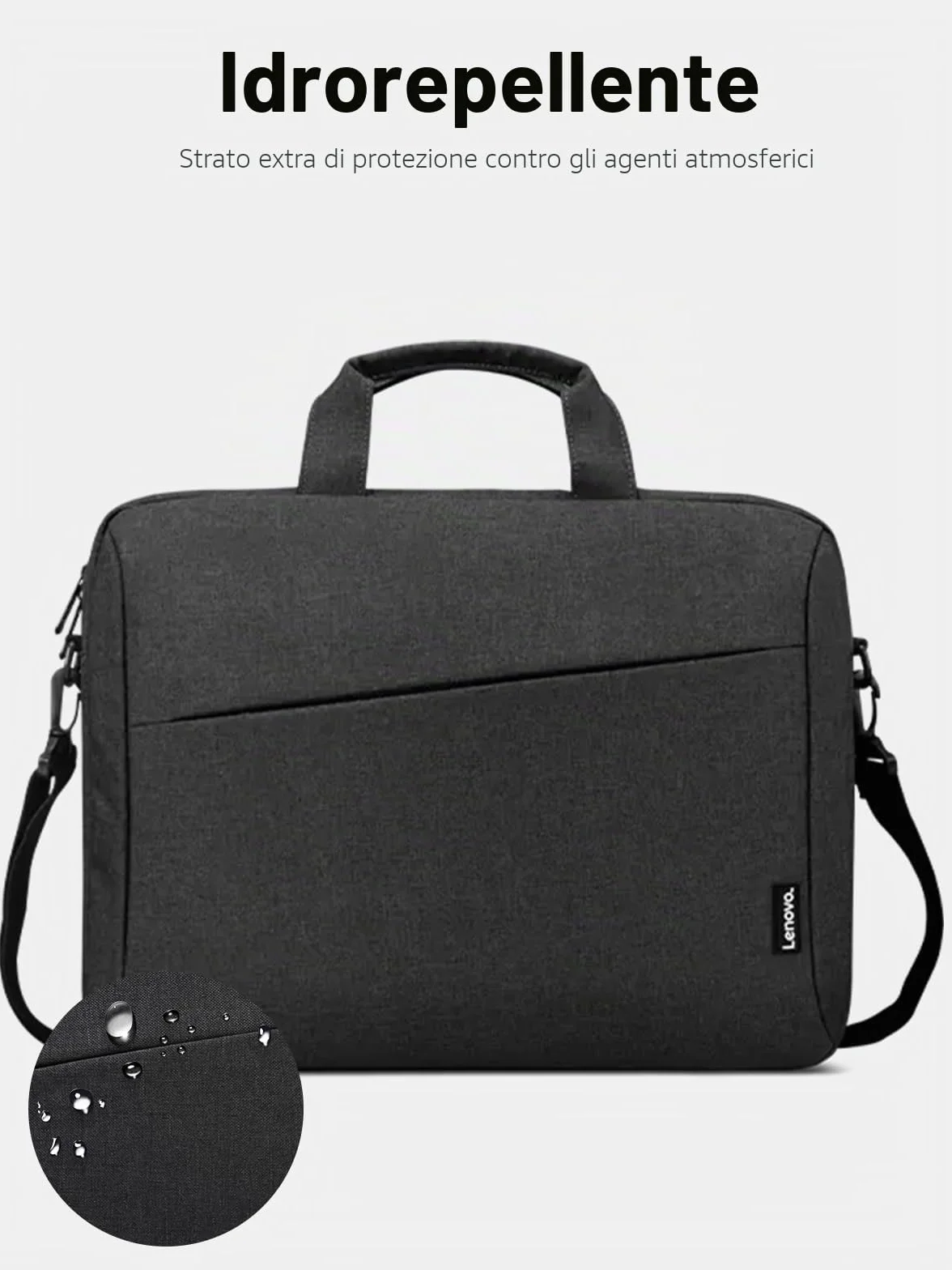 Lenovo Borsa per laptop T210, borsa a tracolla per laptop o tablet, tessuto elegante, resistente e idrorepellente