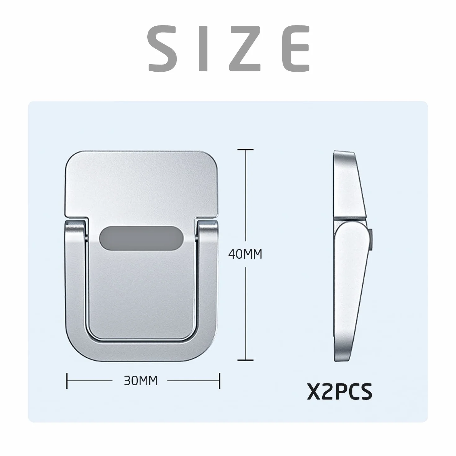 Supporto per computer portatile 2 pezzi, pieghevole, adesivo, ergonomico e invisibile, compatibile con molti computer portatili (argento)