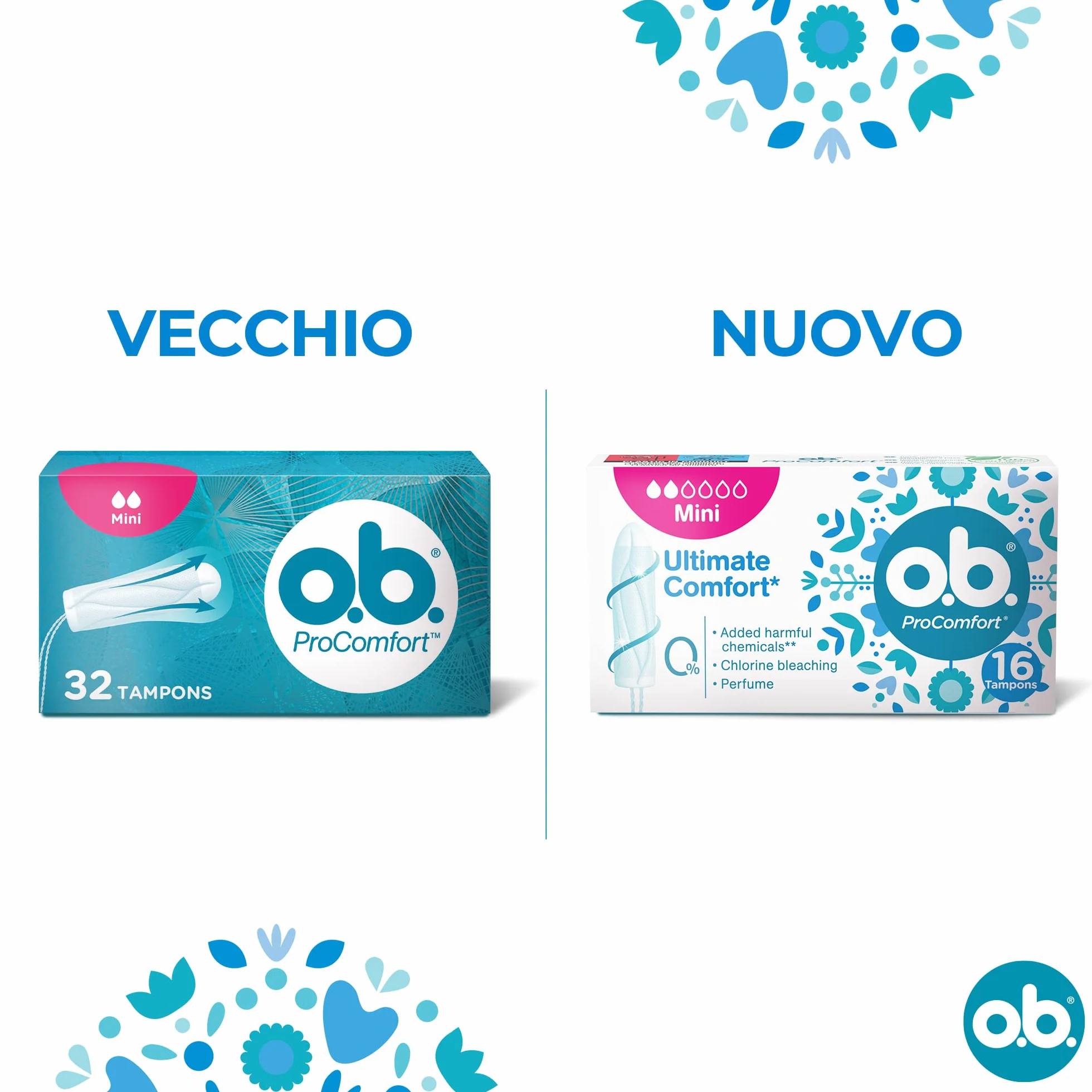o.b. ProComfort Mini Assorbenti Interni Tamponi 16 sztuk