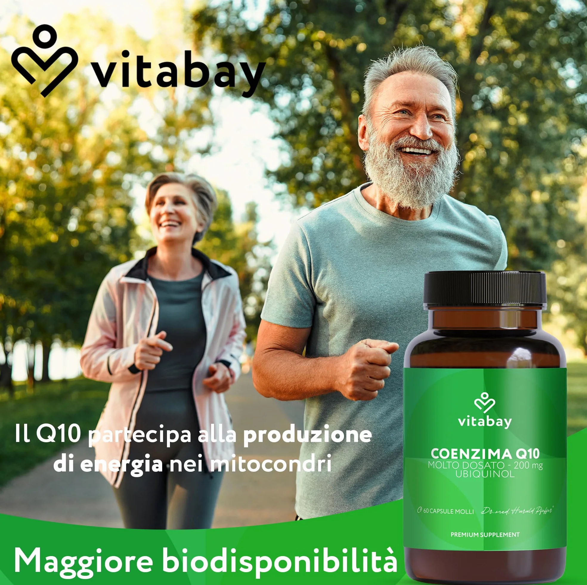 Vitabay Coenzima Q10 Ubiquinolo 200 mg – 60 kapsułek – wysoka dawka – naturalny Q10