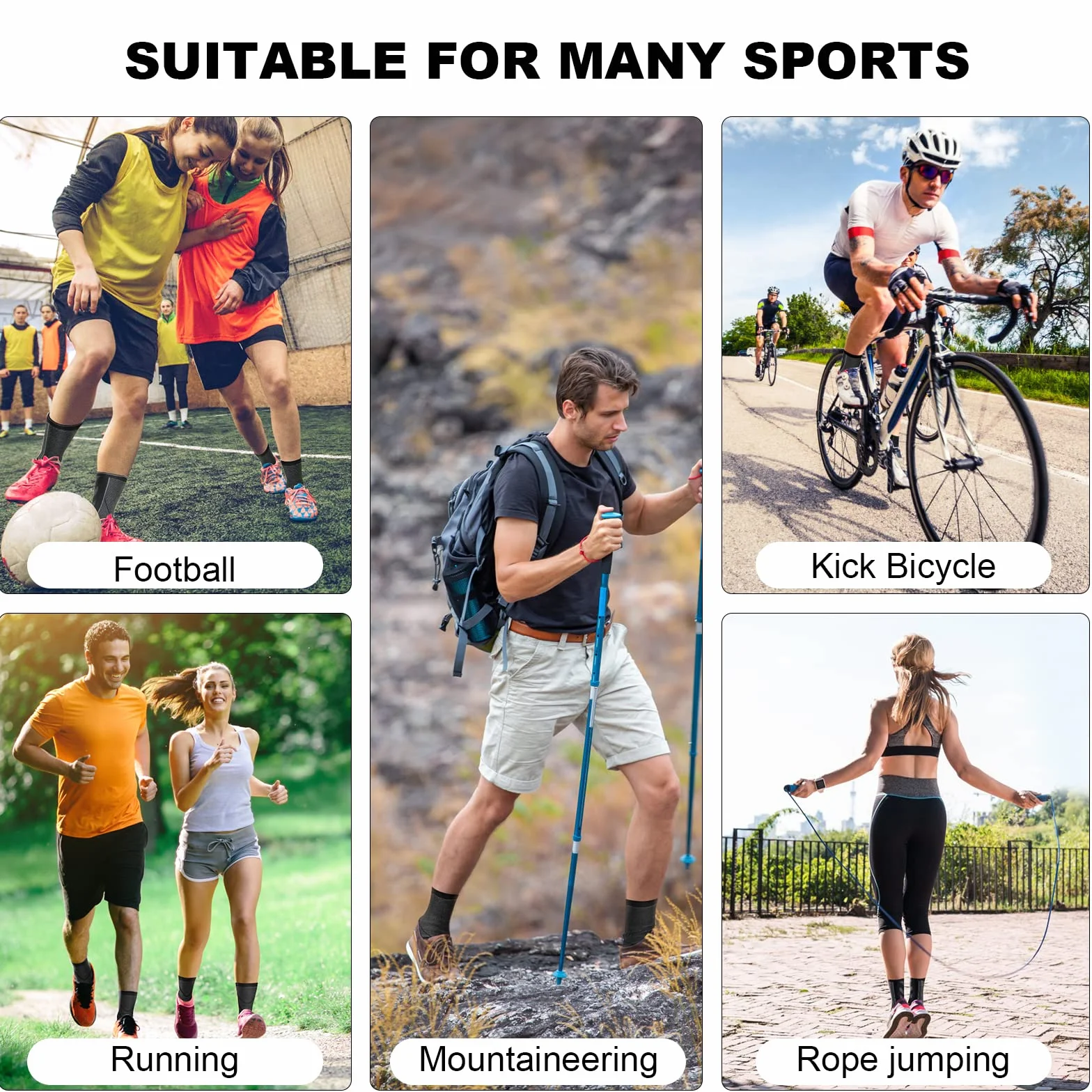 ACWOO Supporto per Caviglia Elastico 2 Pezzi Traspirante Tutore Sportivo Protezione Caviglia (M)