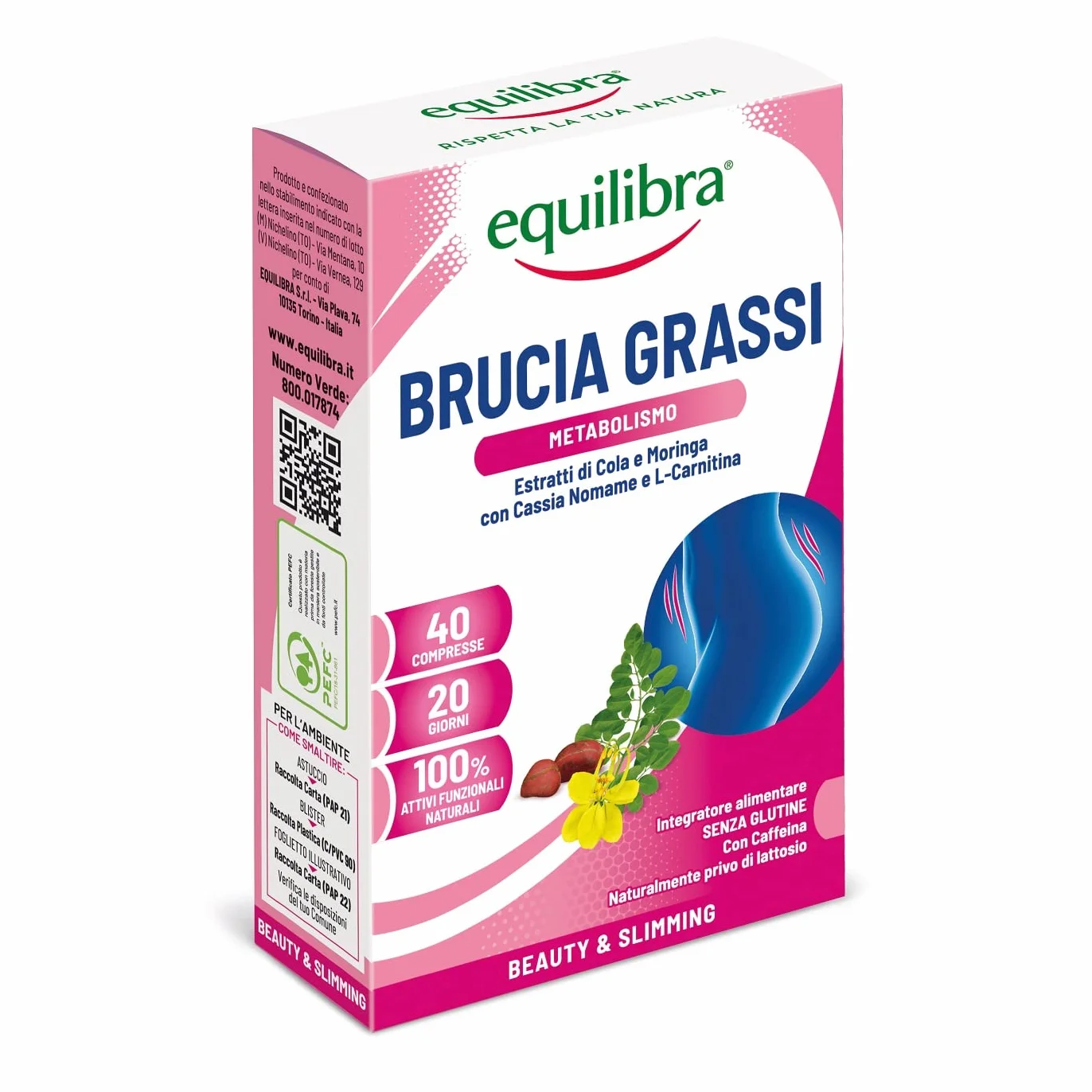 Equilibra Integratori Alimentari Perdita di Peso Bruciagrassi, 40 Compresse