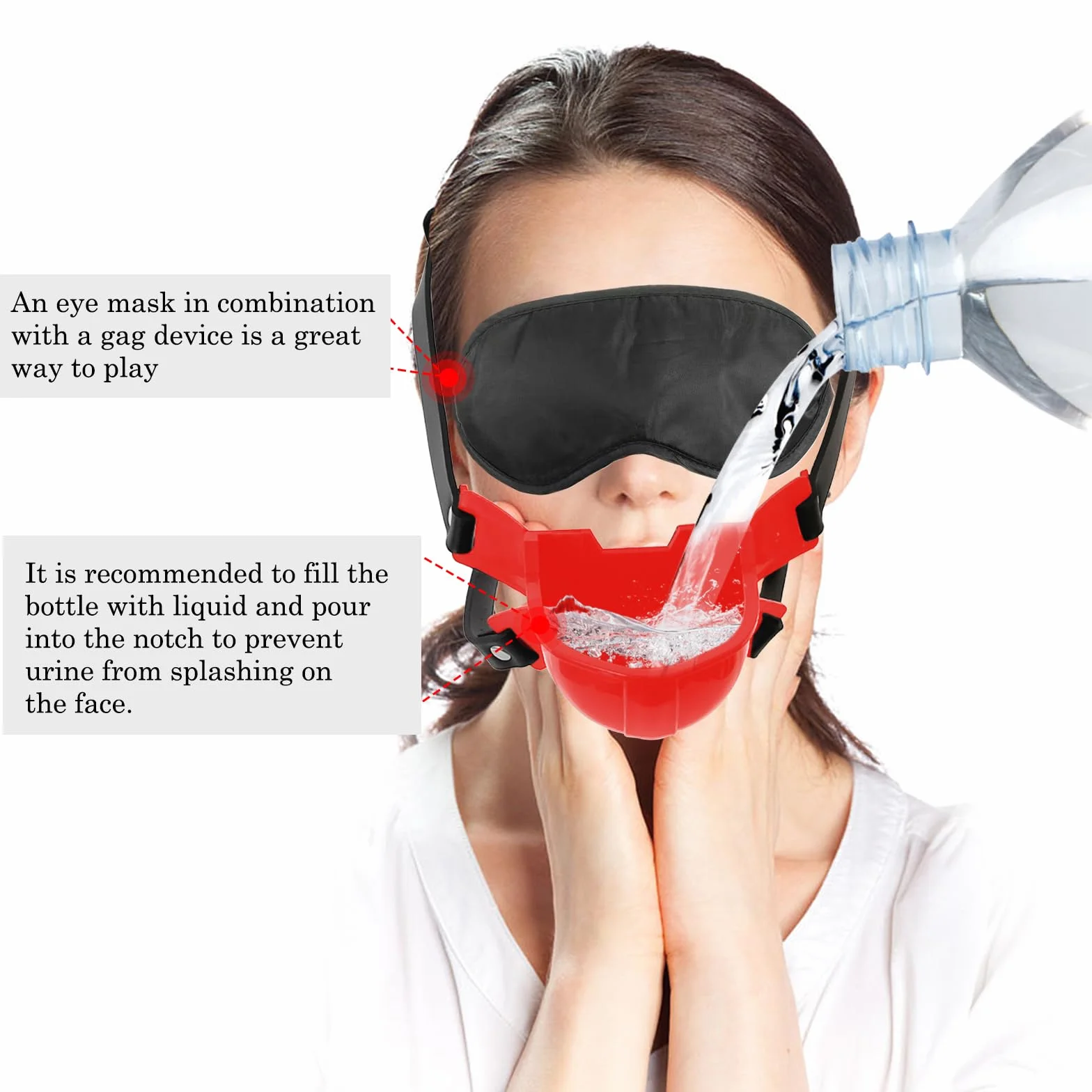 BDSMLOVE Giocattolo BDSM bocca imbavagliata maschera fetish schiavo bendato