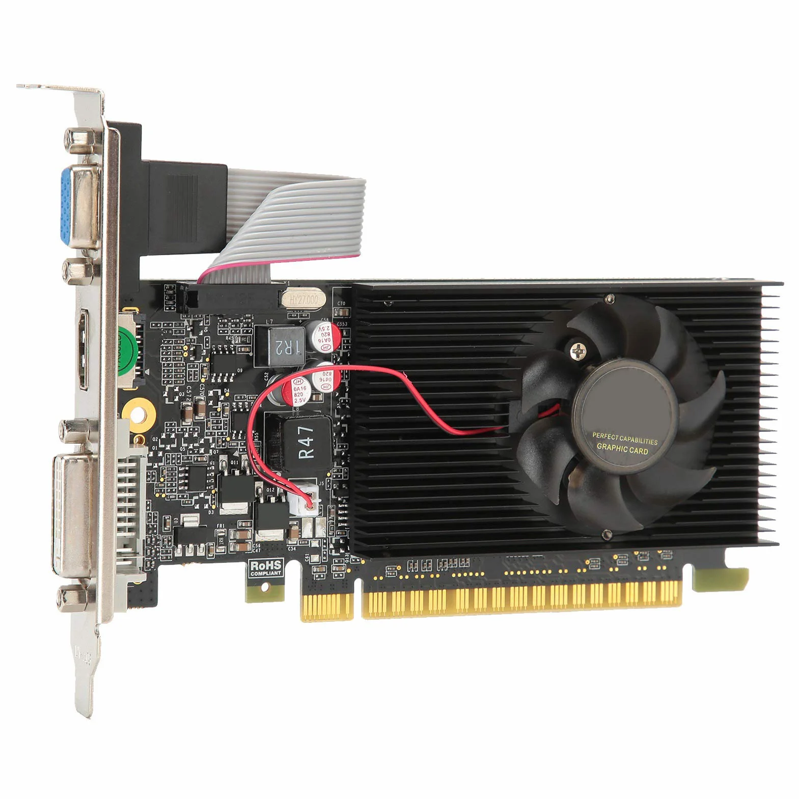 Scheda Grafica GT730 da 2 GB, DDR3, 64 Bit, PCI Express 2.0, 810/1200 MHz, Scheda Video per PC Desktop, Supporta API 3D DirectX 11