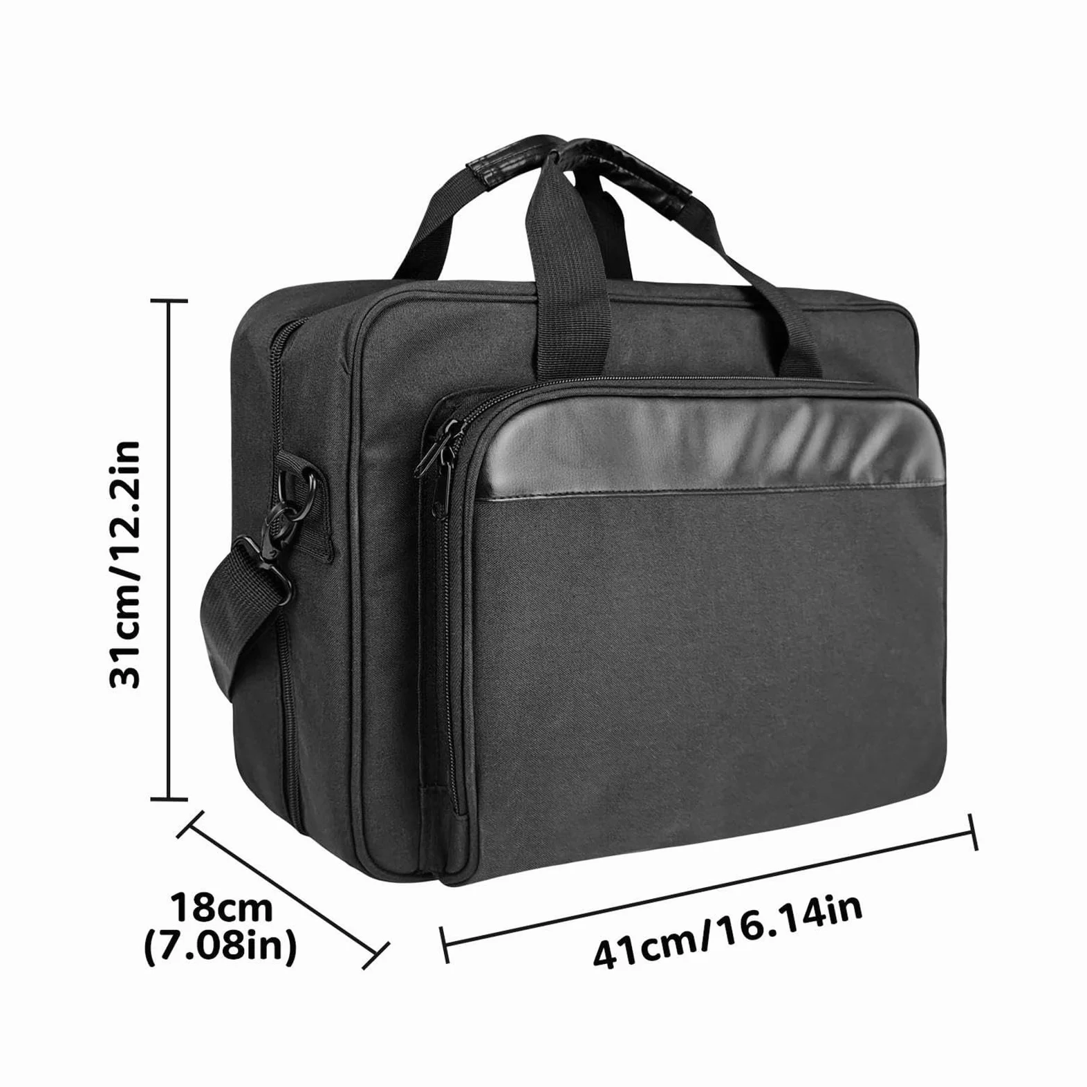 Ampia custodia per stampante con strato per laptop, per ufficio e viaggi, borsa porta stampante mobile realizzata in poliestere, borsa portaoggetti mobile con manici