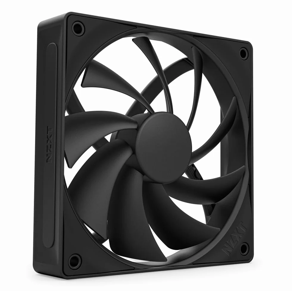 NZXT F120Q | Ventola silenziosa 120mm | Aspirazione o scarico | Telaio smussato e flusso concentrato | Cuscinetti fluid. | Rumore ridotto | Controllo PWM | Nero