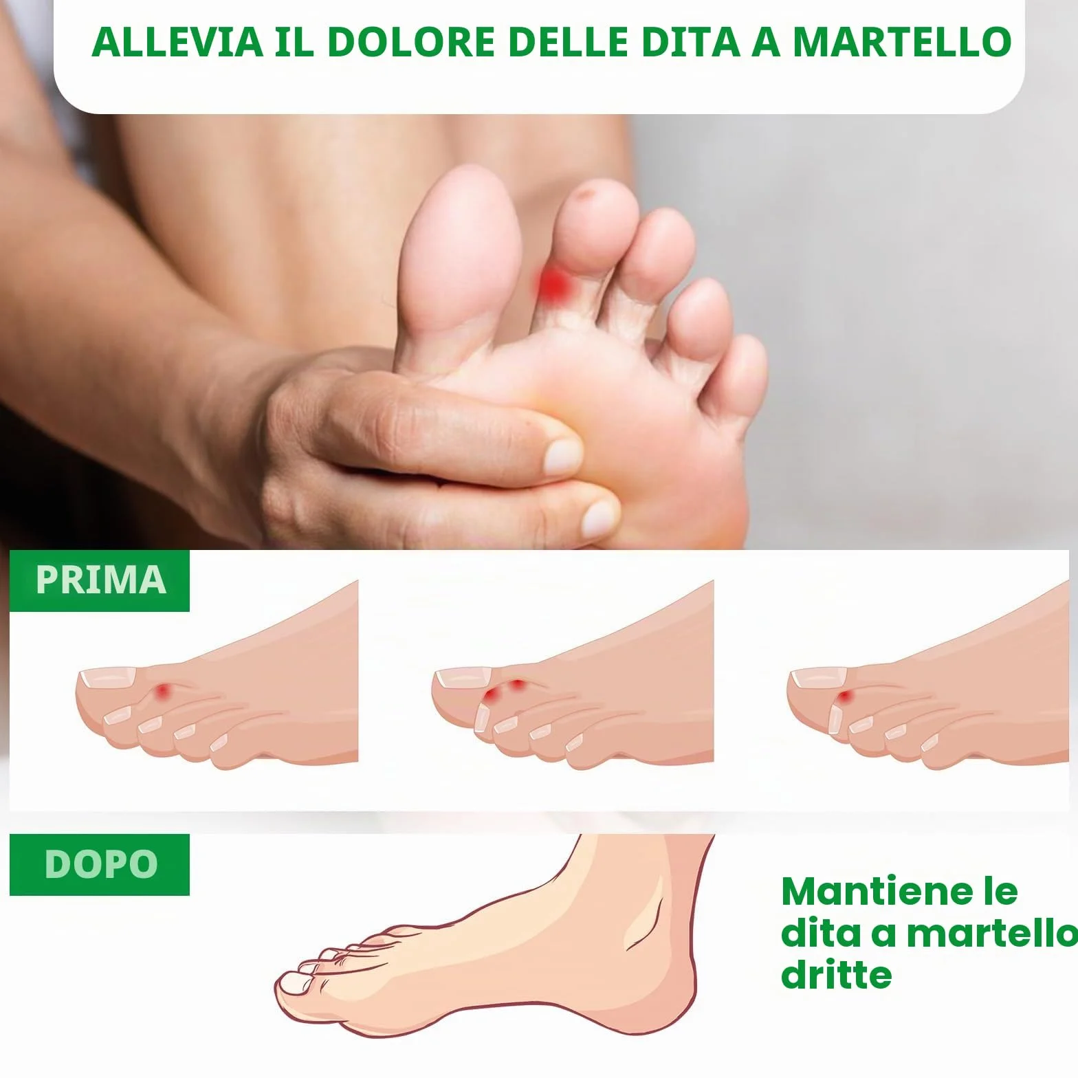 Bukihome Correttore per dita a martello 6 sztuk żelowy
