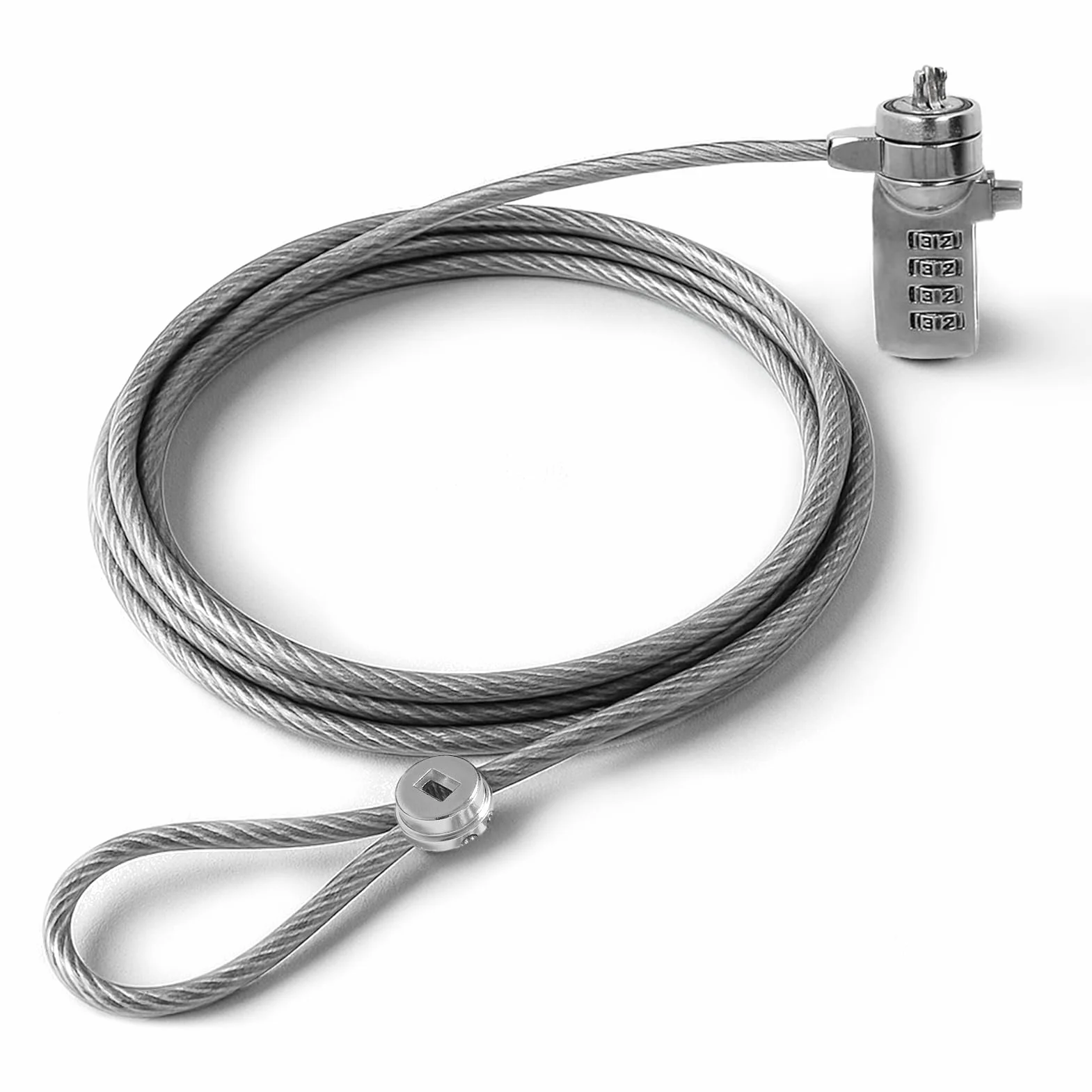Cavo antifurto 150cm di sicurezza in acciaio, combinazione numerica, compatibile con slot Kensington Standard T-Bar. Uso 2 in 1: protezione notebook e catena per bici, moto, scooter, monopattino ec