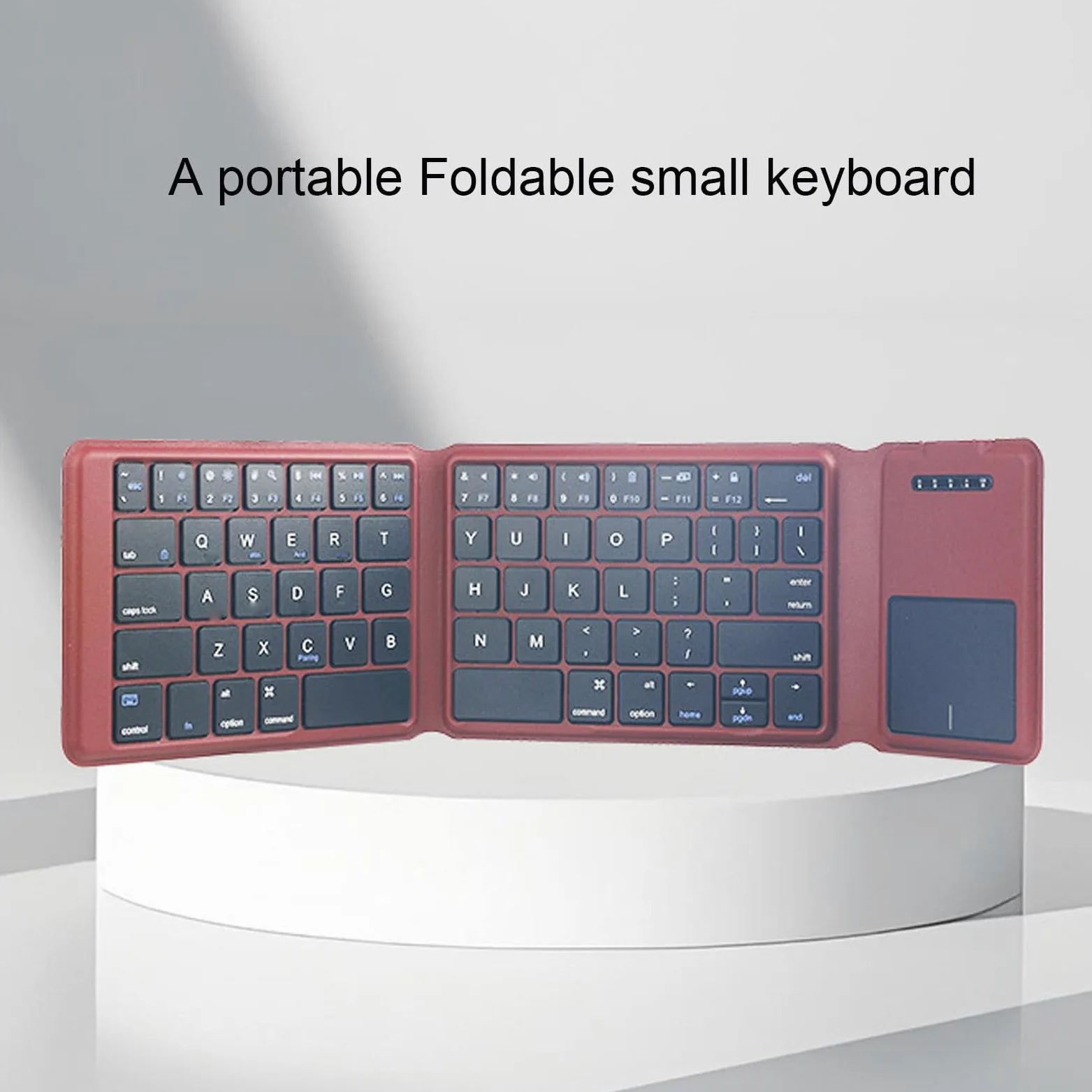 Asixxsix Tastiera Pieghevole con Touchpad, Tastiera da Viaggio Bluetooth Wireless Ultra Sottile e Pieghevole, Collega Fino a 3 Dispositivi, Ricaricabile, Tascabile, per Telefono