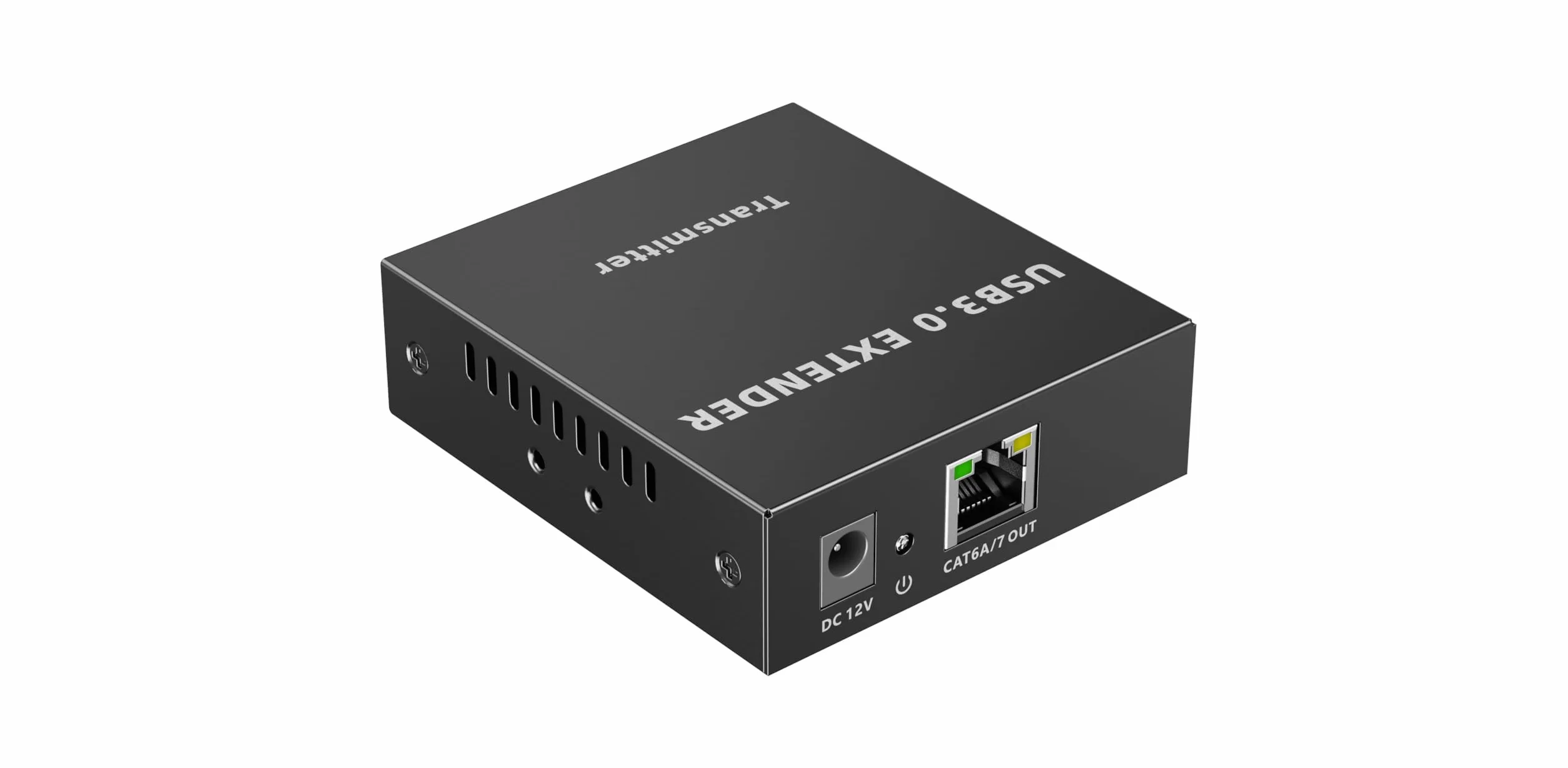 PremiumCord Extender USB 3.0 A 4 Porte Su Cat5E/Cat6/Cat6A Fino A 100 m, 5 Gbps, RJ45, Ethernet, Custodia In Metallo, Nero