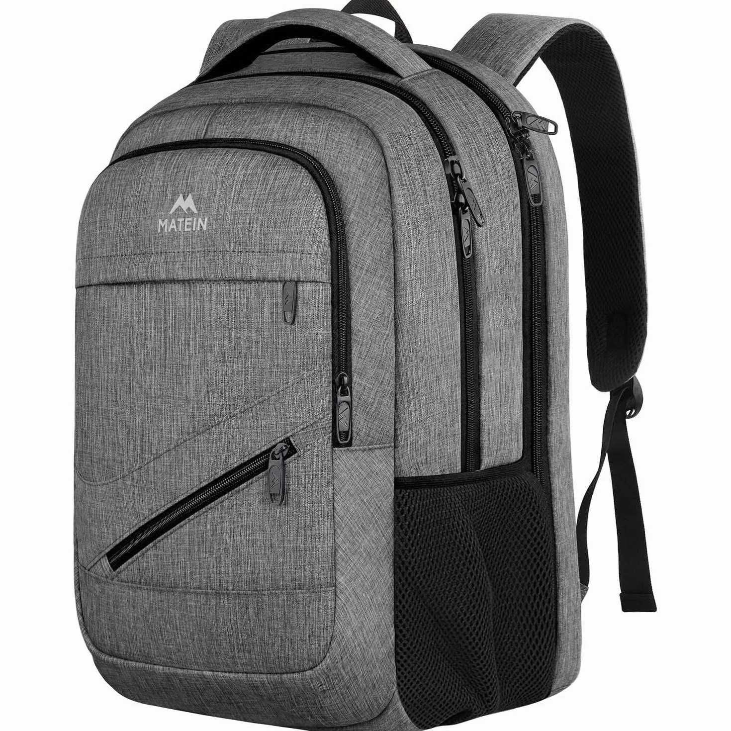 MATEIN Zaino Porta PC 17 Pollici Antifurto, Zaino Lavoro Università Uomo Donna Alta Capacità con Scomparti Multipli, Compatibile TSA per Ufficio, Scuola e Viaggi, Grigio