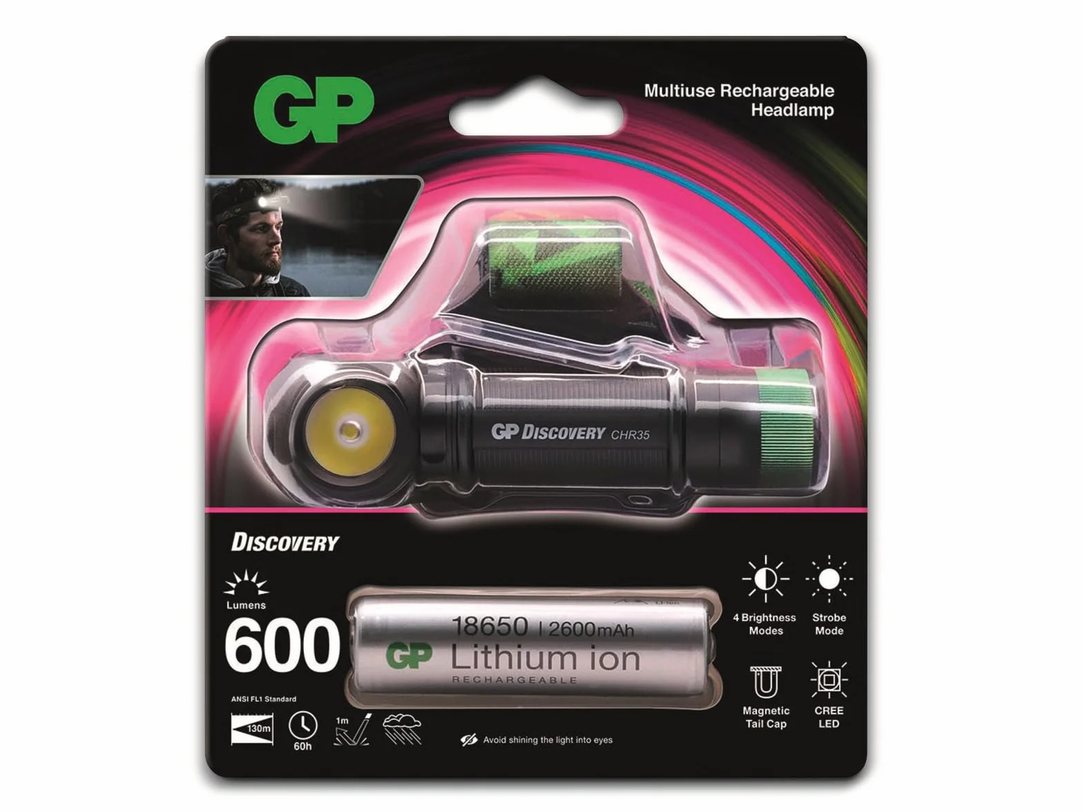GP Discovery CH35 Lampada frontale 60 h 153 g