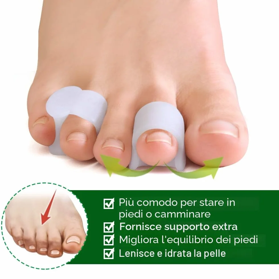 Separatore Dita Piedi Silicone Alluce Valgo 12 Pezzi - Welnove
