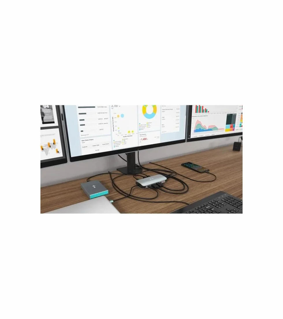 I-TEC METAL USB-C NANO 3X DISPLAY DOCKING STATION + POWER DELIVERY 100 W