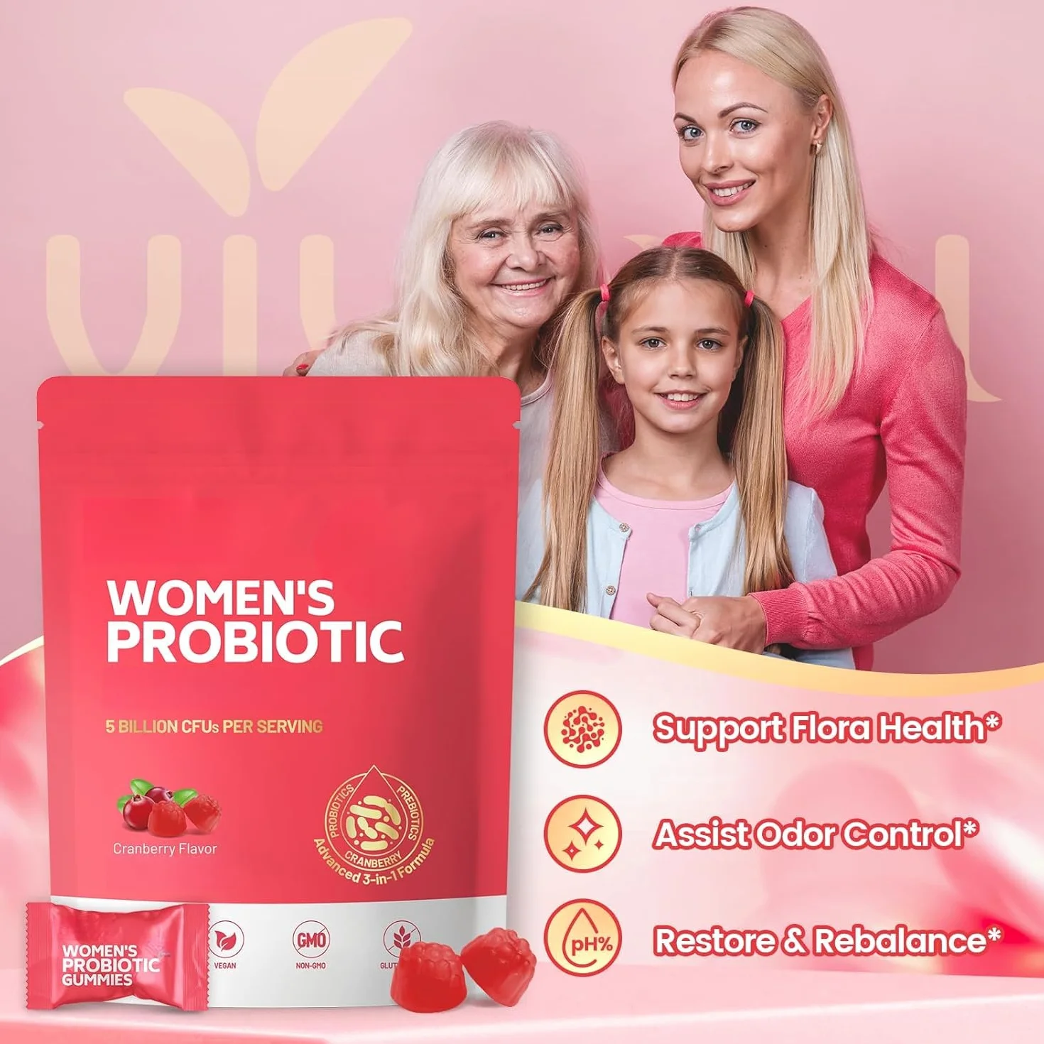 Probiotici vaginali per donne per odore corporeo e salute femminile – Vegano, Non OGM