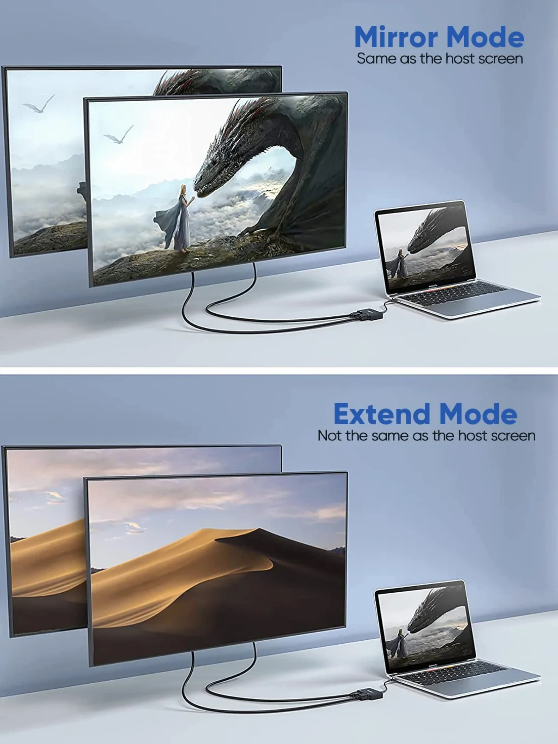 dockteck Adattatore da USB C a VGA HDMI 4K 60Hz connettore monitor su VGA HDMI, adattatore splitter 2 in 1 con HDMI 4K 60Hz e 1080P VGA, per MacBook Pro/Air M1, iPad Pro/Air/Mini 6, Dell Xps 13/15