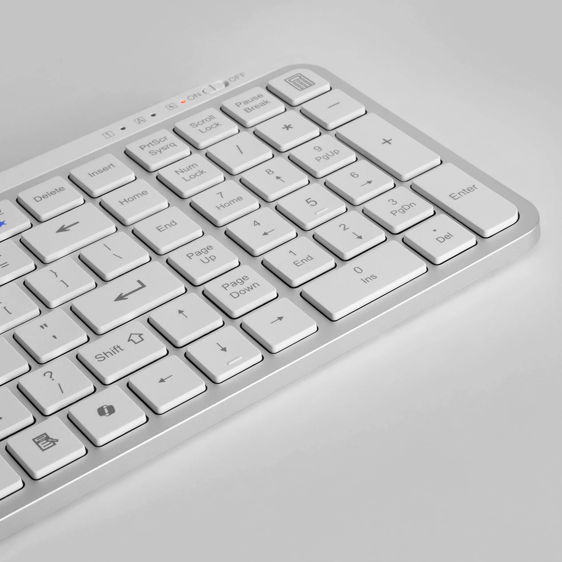 Mars Gaming MK-SILENKEYS Tastiera Wireless Compatta Full-Format Bluetooth 5.1 Dual 2.4GPRO 200h Bianco