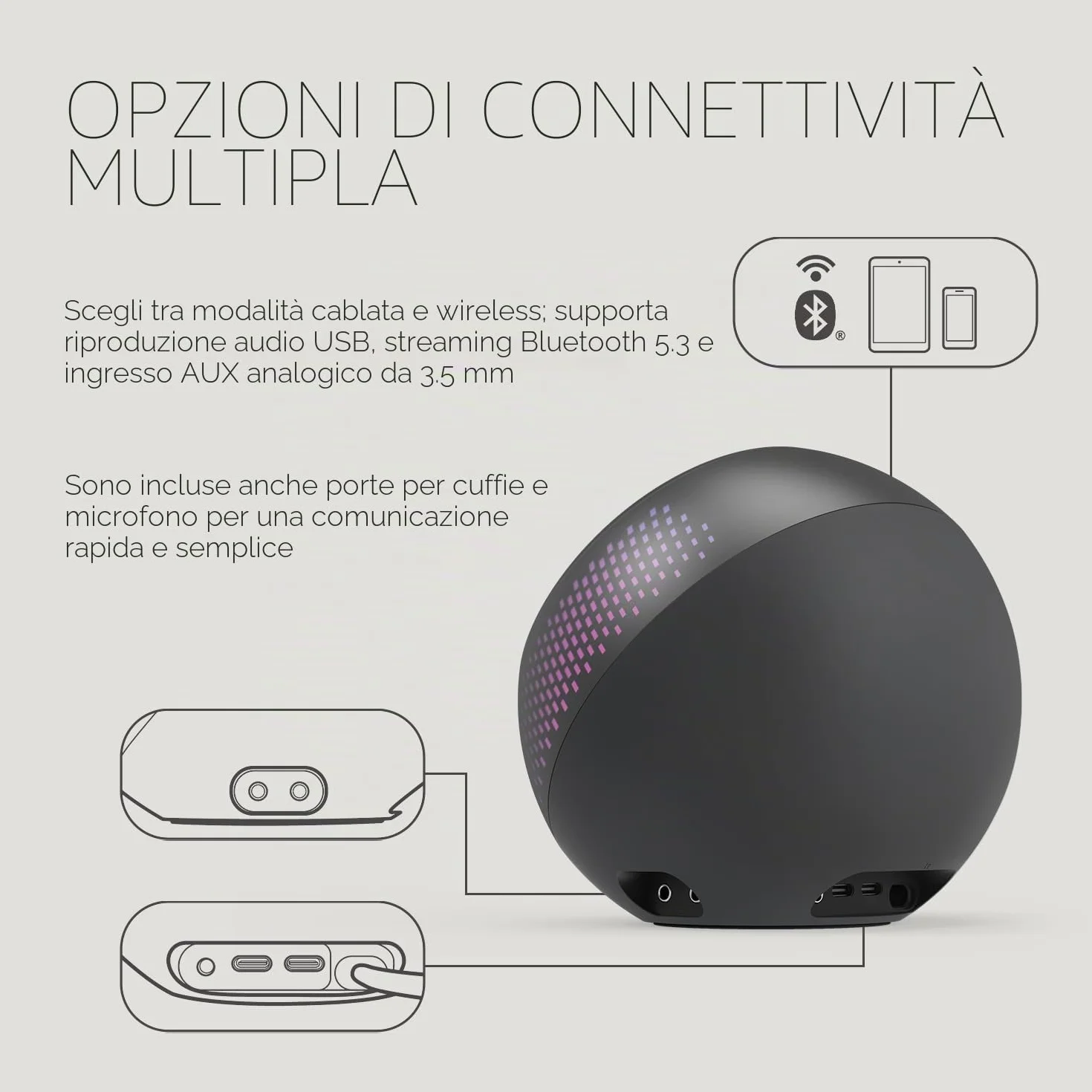 CREATIVE Pebble X Plus 2.1 USB-C Altoparlanti Bluetooth 5.3 RGB Subwoofer 15W RMS per PC Mac