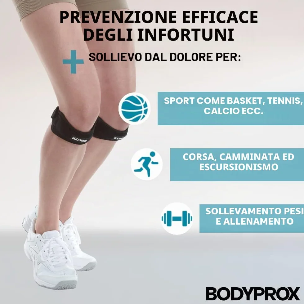 Cinturino al ginocchio per tendinite rotula 2 pezzi supporto antidolorifico escursionismo calcio basket corsa tennis