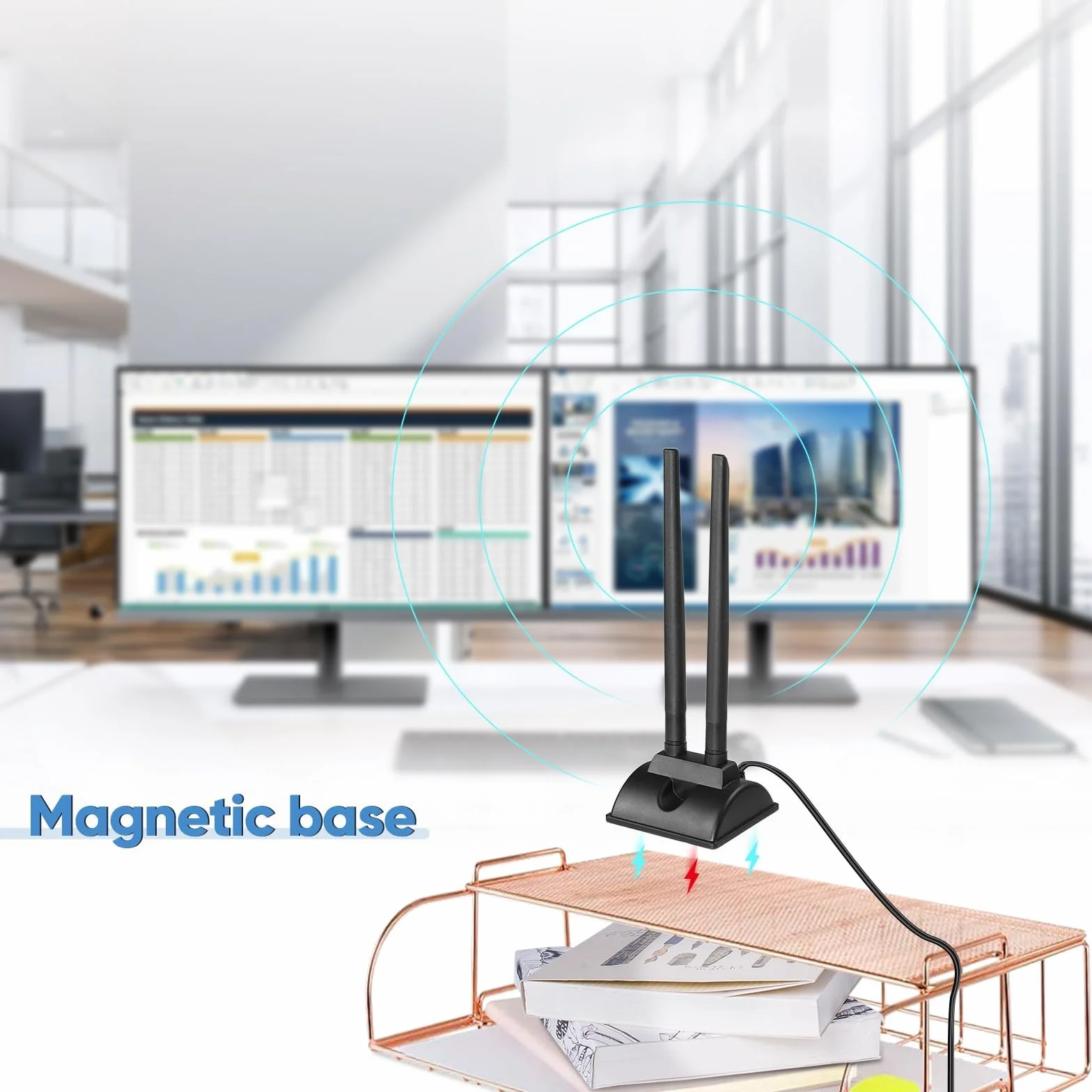 Bingfu Antenna 4G LTE SMA TS9 6dBi Base Magnetica MIMO per 4G LTE CPE Broadband Wireless Router Cellulare Gateway Modem