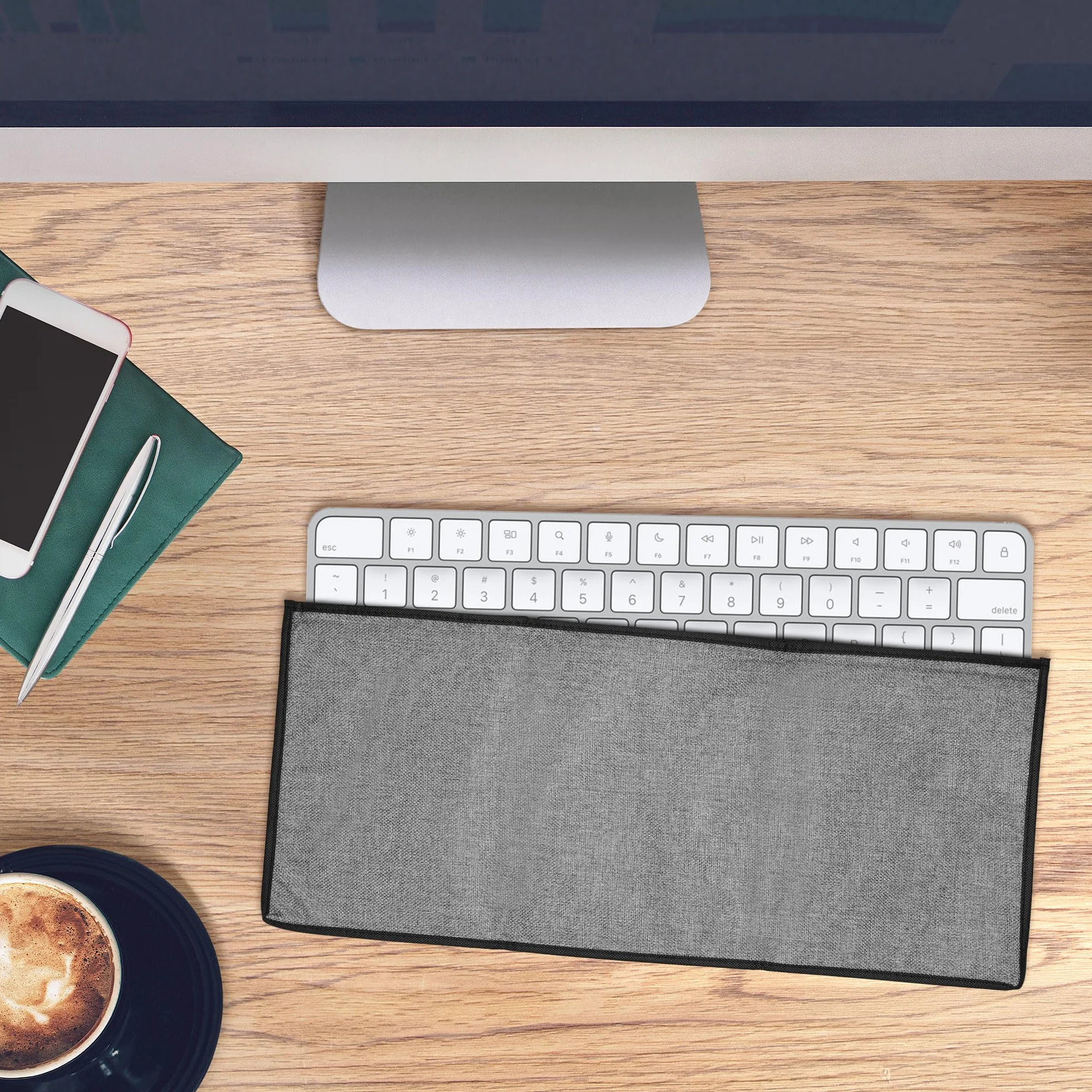 kwmobile Copritastiera Compatibile con Apple Magic Keyboard Custodia per Tastiera – Copertura Antipolvere con Cerniera – Grigio Scuro