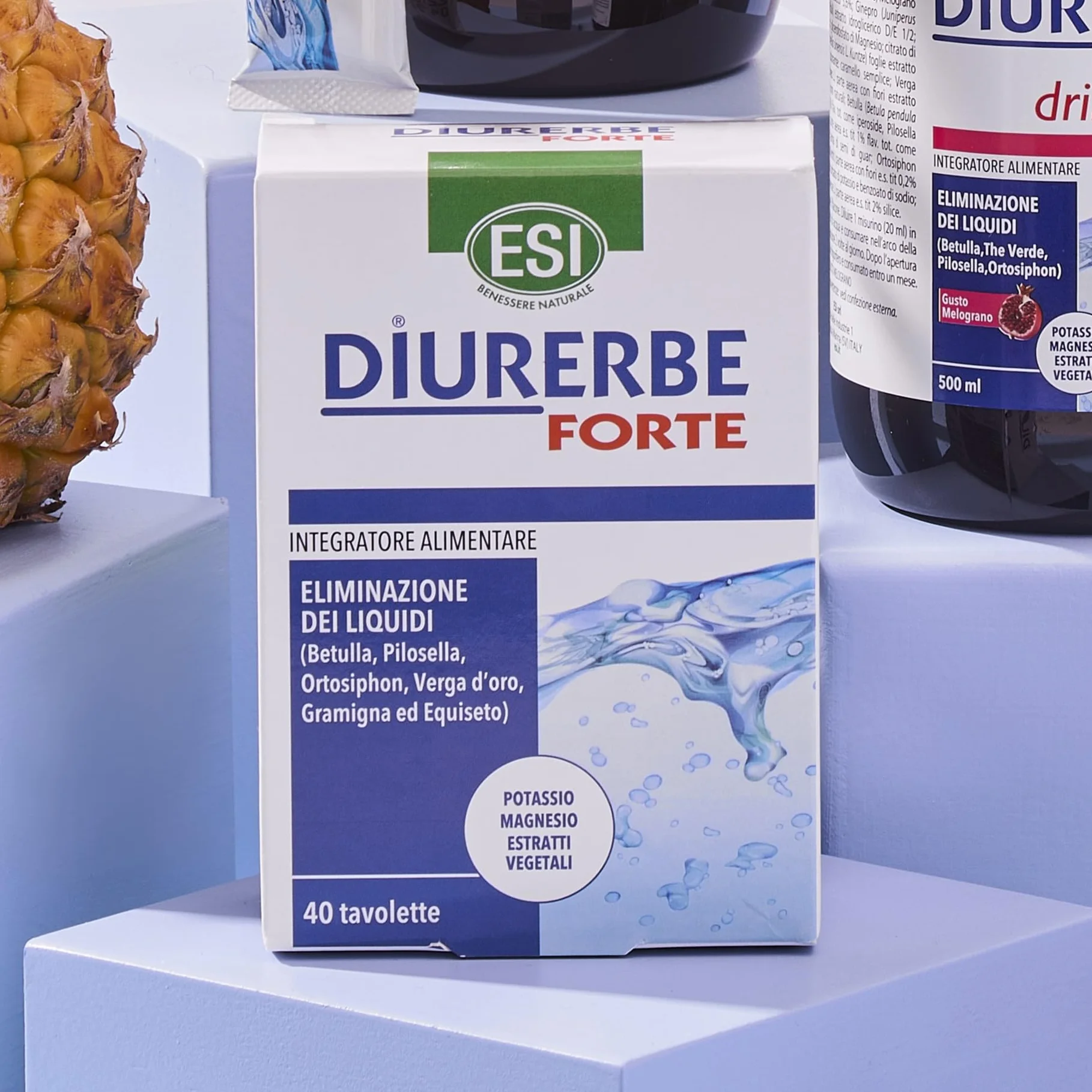 Diurerbe Forte Integratore Alimentare Betulla Pilosella Gramigna 40 Tavolette Senza Glutine Vegano