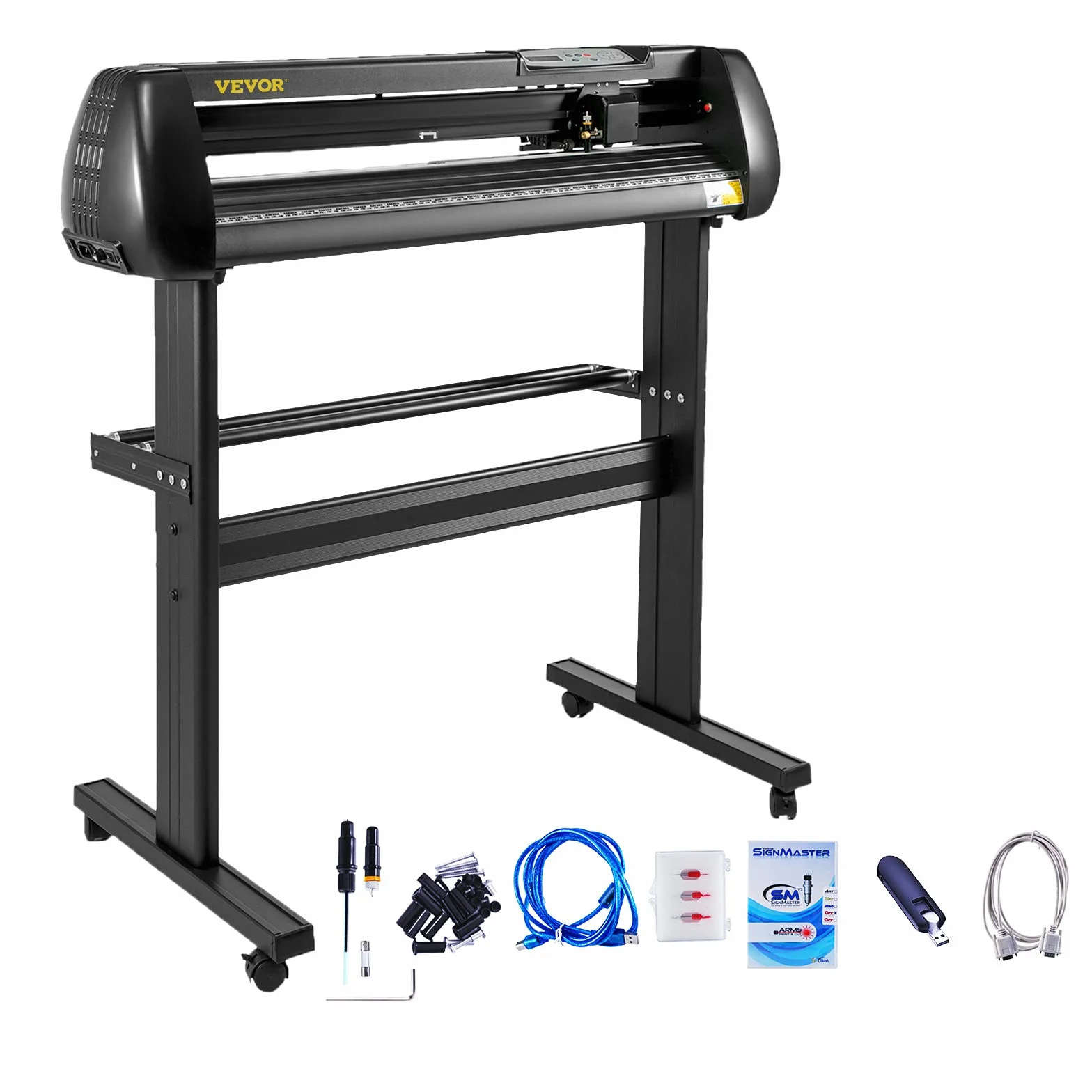 VEVOR Taglierina di vinile, 34 pollici Vinyl Cutter macchina 870 mm carta di alimentazione Vinyl Plotter con stand da terra, taglio plotter macchina velocità regolabile