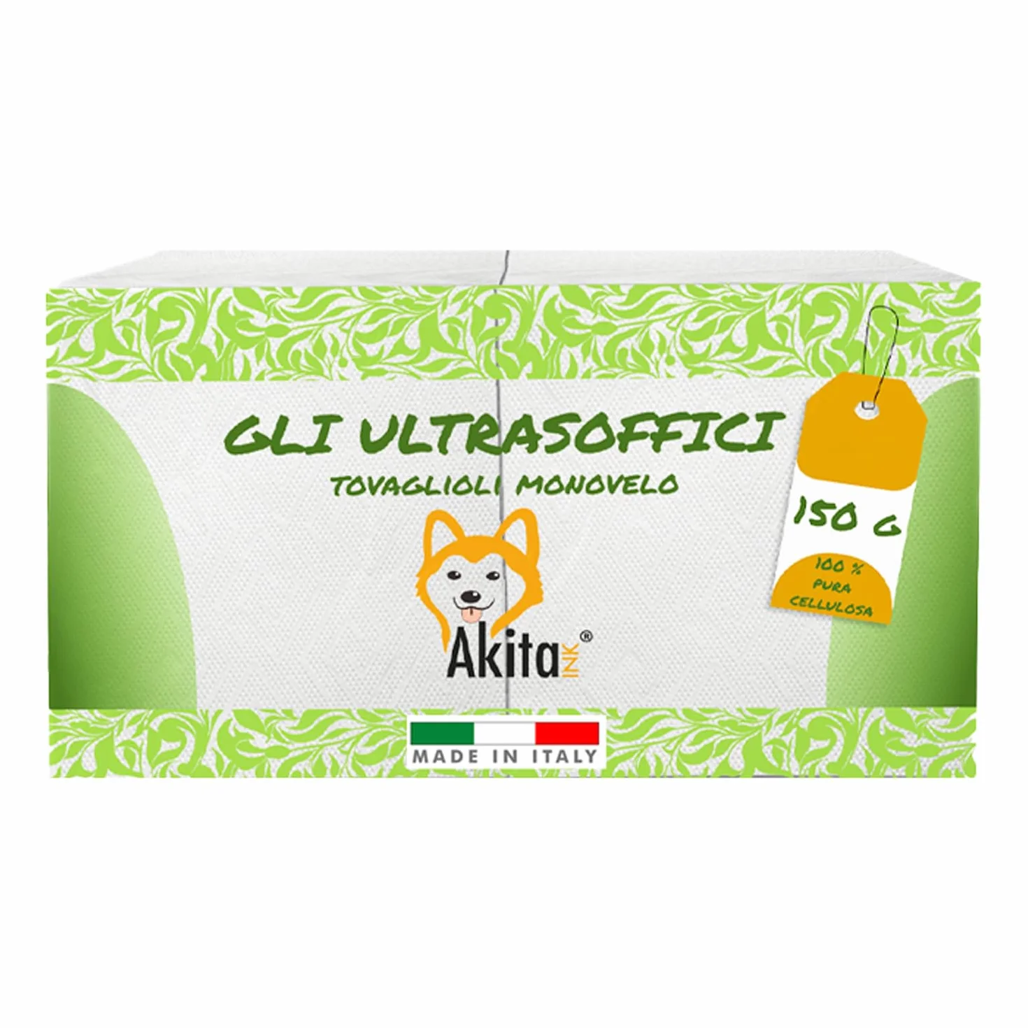 Tovaglioli Monovelo 850 1 velo Akitaink 5 Confezioni da 170 Pura Cellulosa Certificata FSC Made in Italy