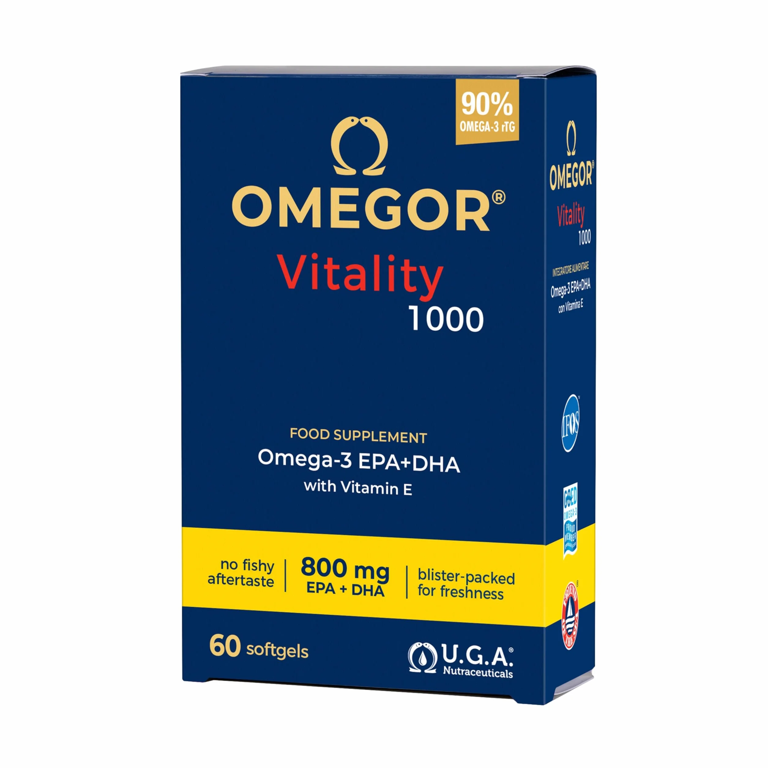 Omega 3 IFOS 5 Stelle 60 cps Olio di Pesce 1000mg Ricco di EPA DHA