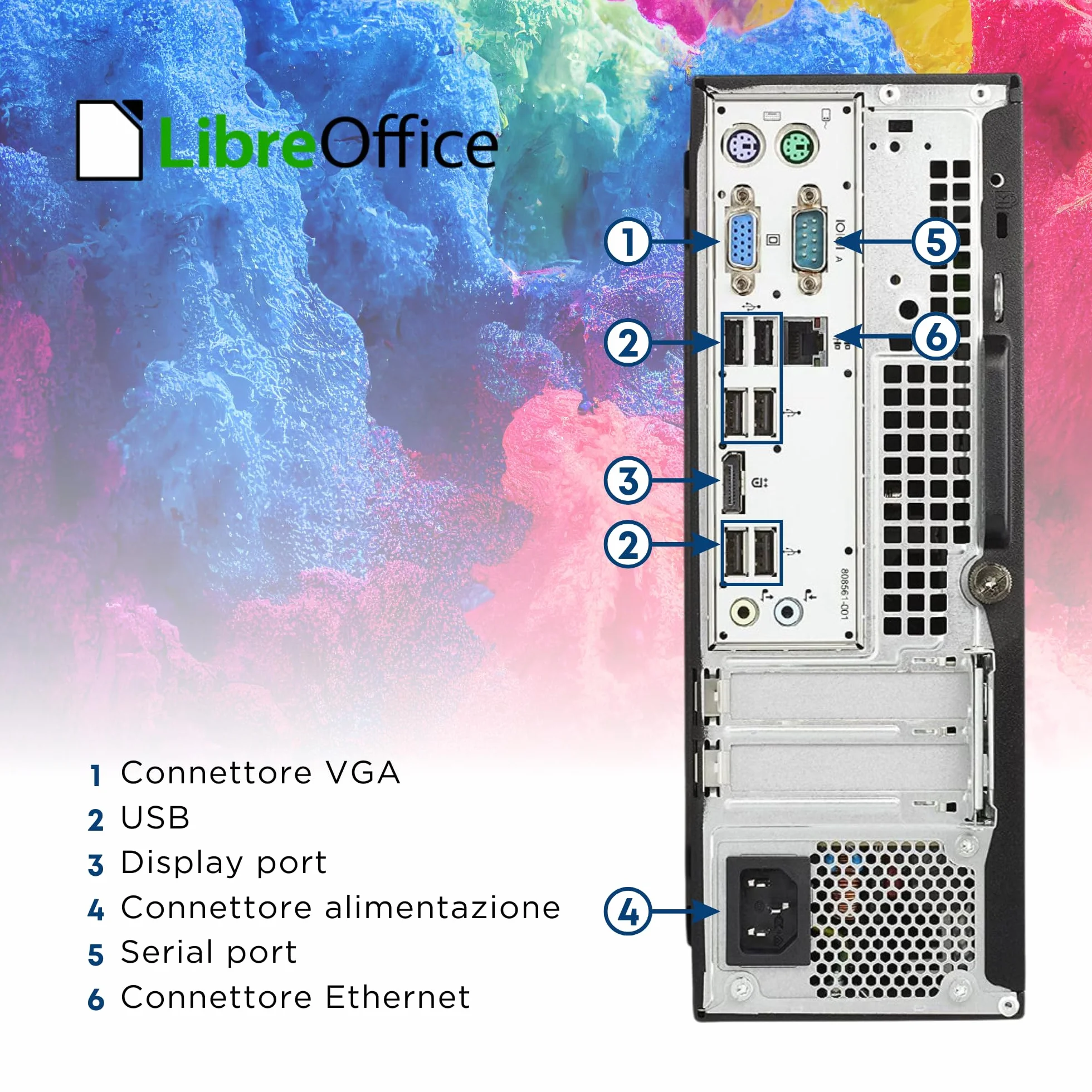 HP ProDesk Desktop PC SFF Intel i5-6500 3.20 GHz 8GB RAM 256GB SSD VGA DisplayPort Wi-Fi Libre Office (Ricondizionato)