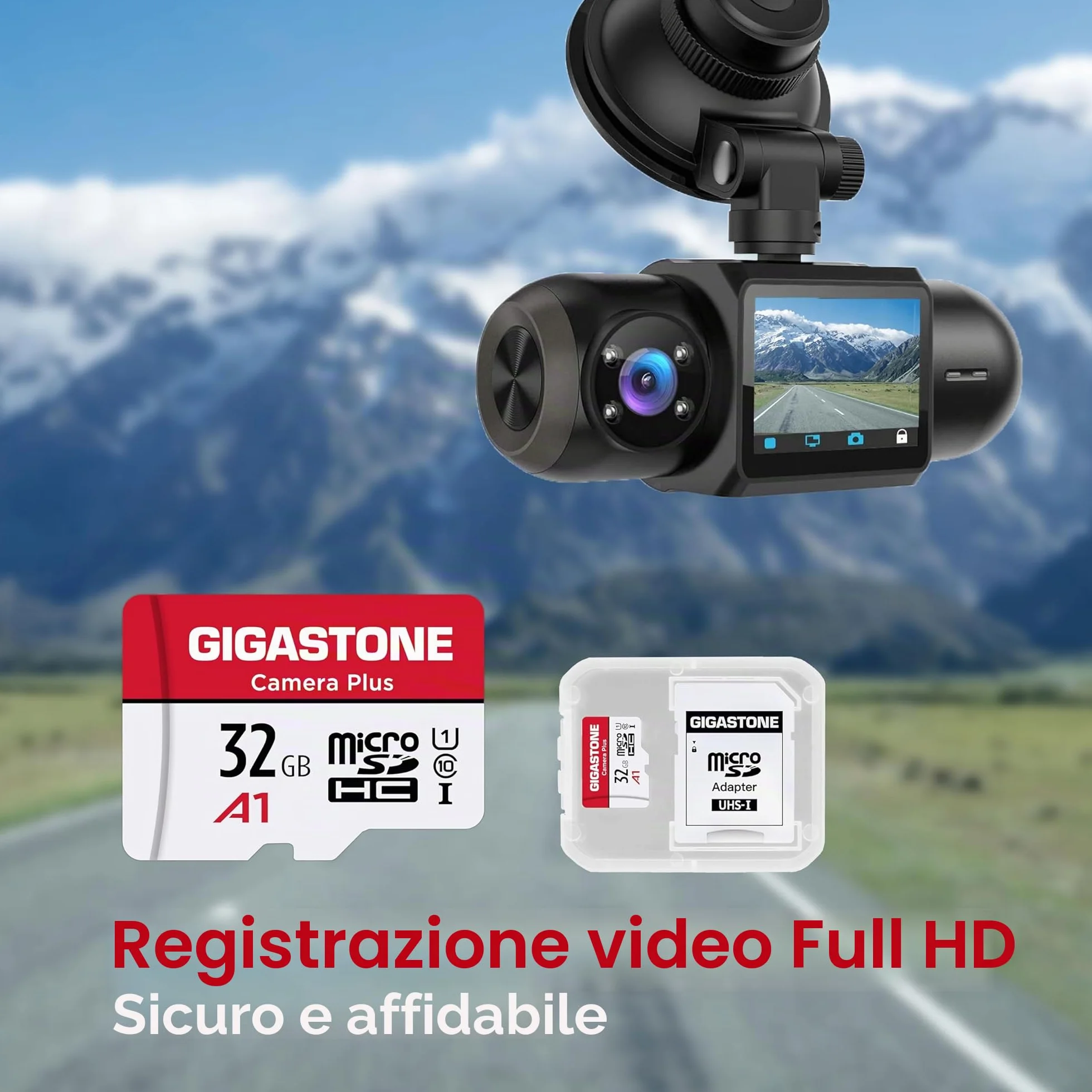 GIGASTONE Micro SD 32 GB, Camera Plus Serie, Set da 5, A1 U1 C10 UHS-1, Per GoPro Fotocamera Videocamera, Velocità Fino a 90/20 MB/Sec(R/W), con Adattatore Scheda SD