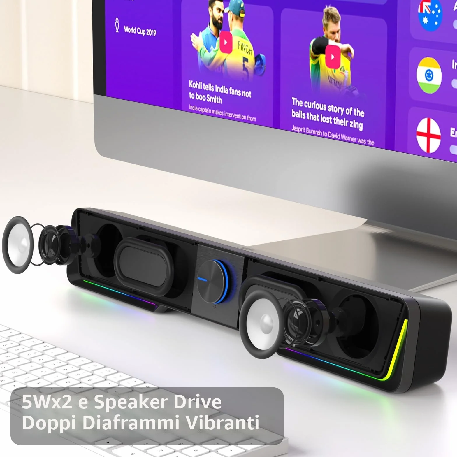 Jeecoo A40 Altoparlante per Computer 2.0 USB Casse PC Stereo Sound Bluetooth Giochi