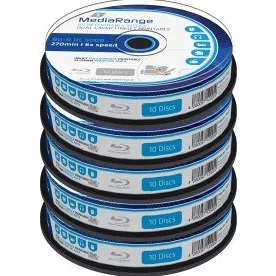 BLU-RAY - Mediarange BD-R DL 50 Gb, velocità 6x, stampabile (fullprintable) - Campana da 50 pz