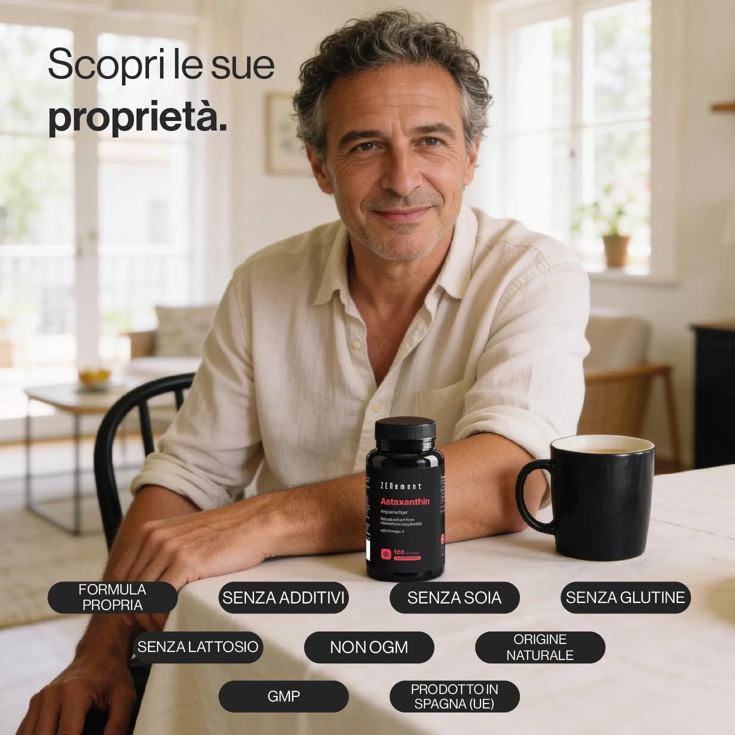 Astaxantina Naturale Pura 8 mg 120 Capsule Softgel Zenement