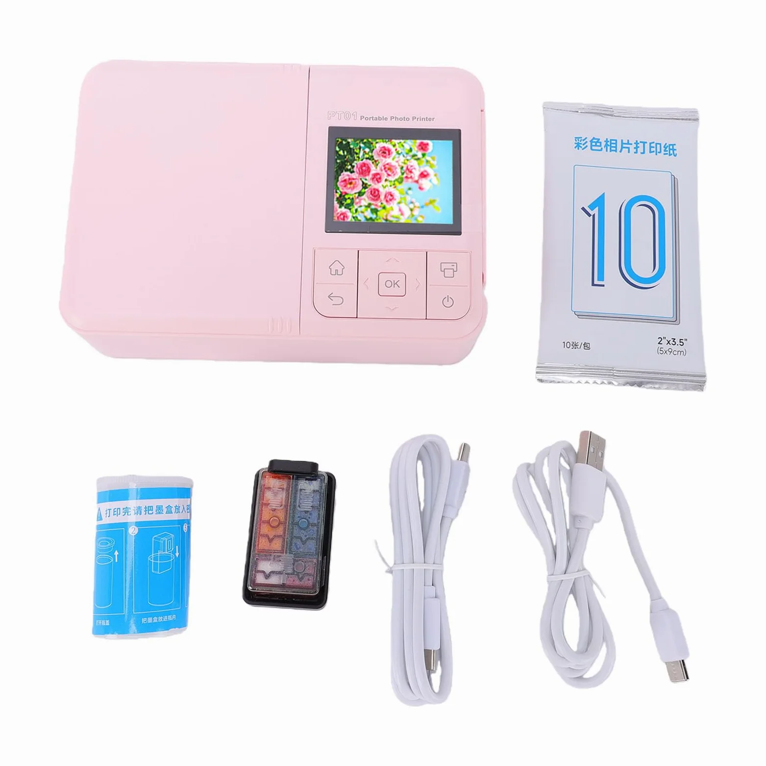 Annadue Stampante Fotografica Portatile 2x3, Stampante per Immagini a Colori a Getto D'inchiostro WiFi Bluetooth 600 DPI con 10 Fogli per Telefono
