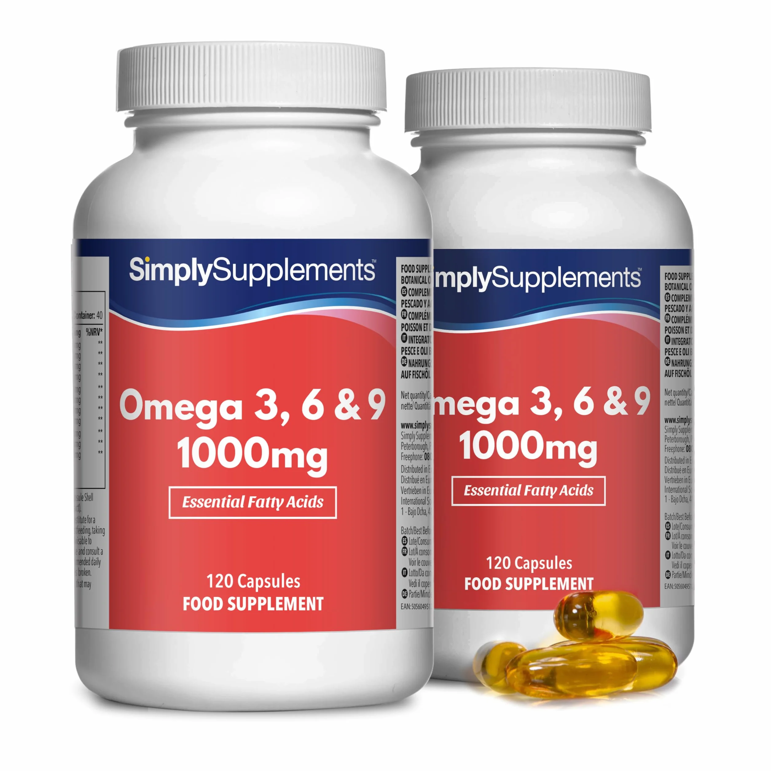 Omega 3 6 9 1000 Mg Olio Di Pesce 240 Capsule Softgel Simply Supplements