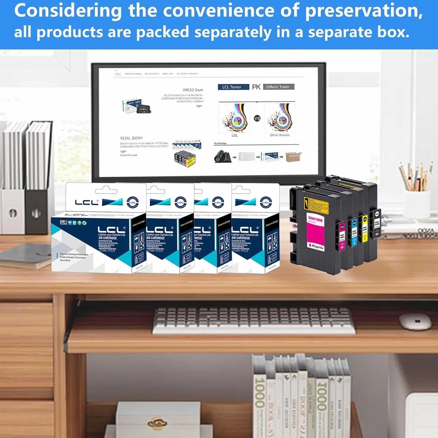 LCL Cartucce di'inchiostro a compatibile Sublimation Ink SG500 SG1000 PRINTAN DINK High Yield (4Pack KCMY) Sostituzione per Sawgrass Virtuoso SG500 SG1000 Sublimation Printer