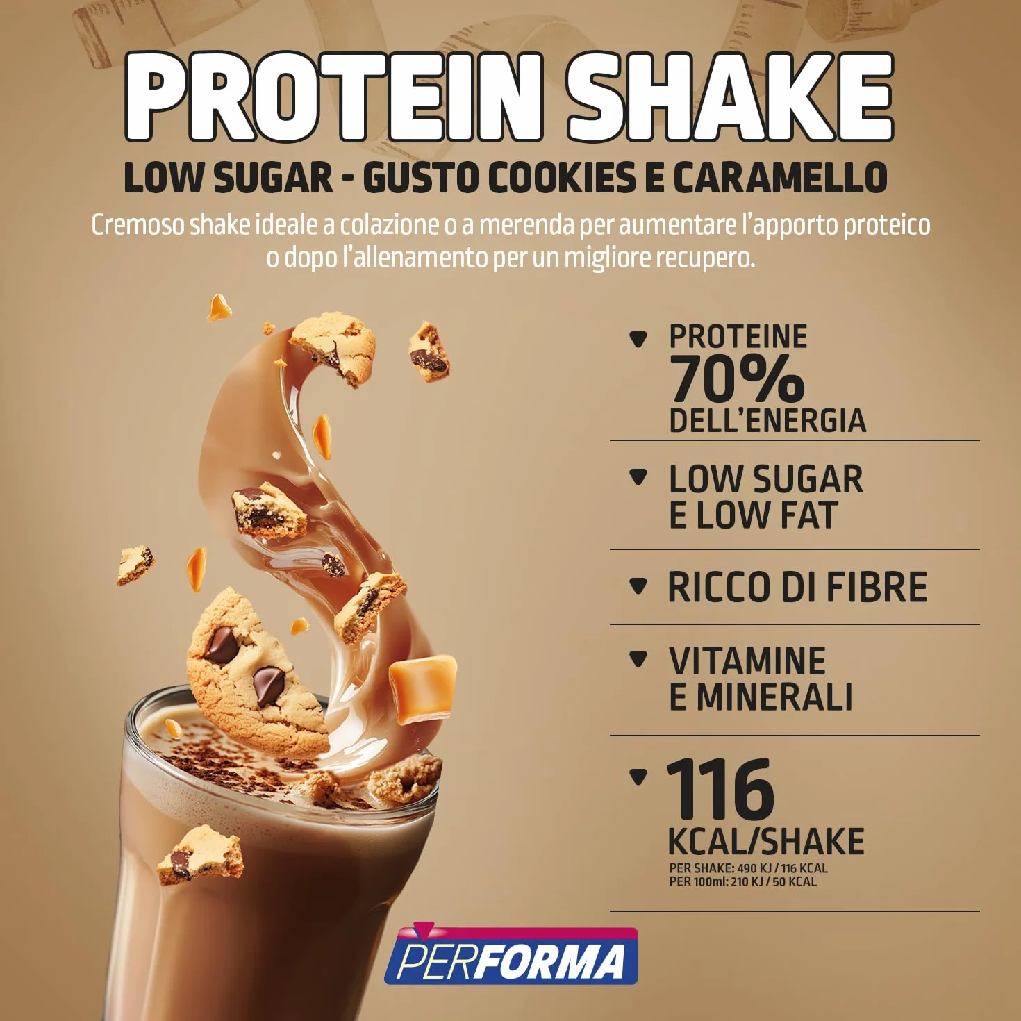 PERF PROTEIN SHAKE COOKIE CARAMELLO