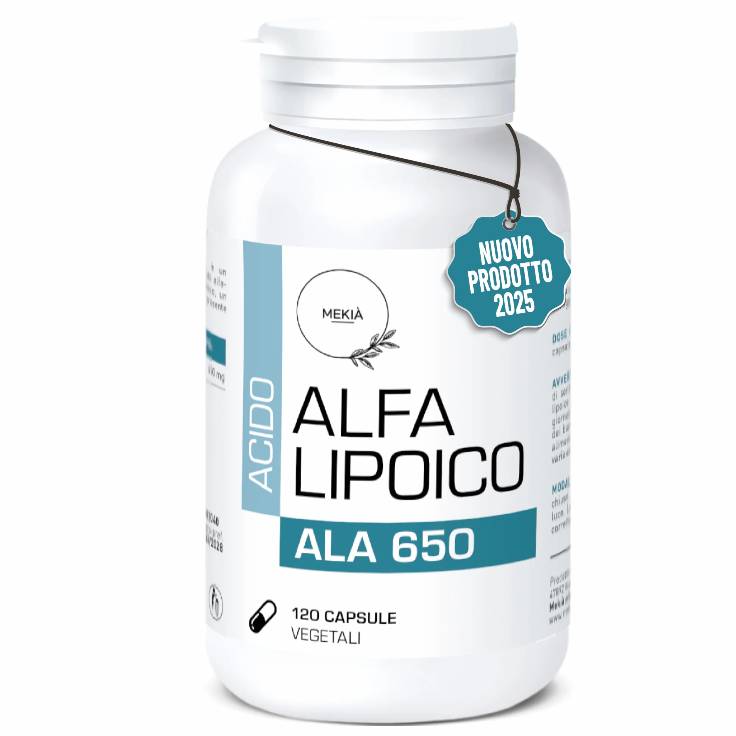 Acido Alfa Lipoico 650 mg 120 Capsule Integratore per Nervi e Benessere Mente