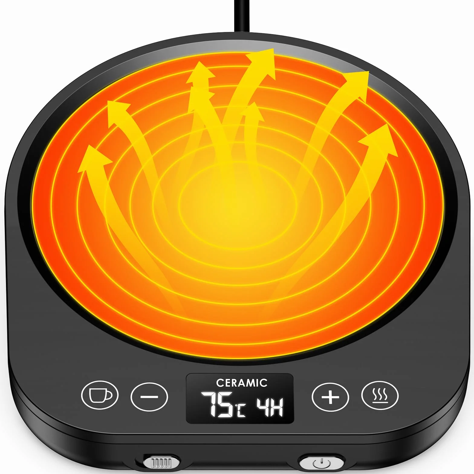 Accwork Scaldatazze Scalda Tazze da Caffè, Scalda Bevande Scalda Latte, Tè con 3 Modalità di Temperatura Fino a 85 ℃ Spegnimento Automatico, Scalda Caffè per Ufficio, Casa