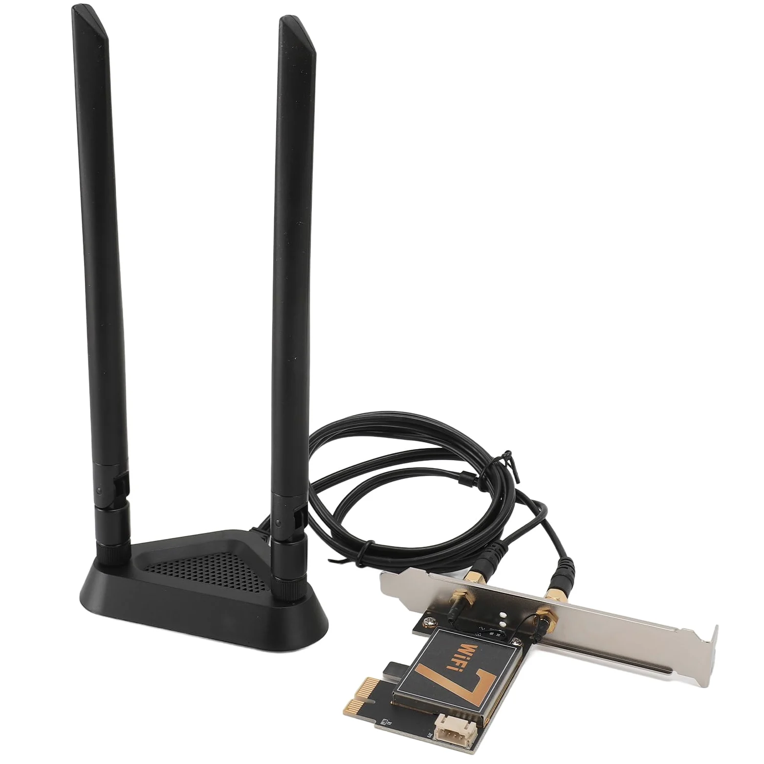 BE200NGW Scheda WiFi PCI Ex1 con Antenna 8DB, WiFi7 8774Mbps 5.4, Crittografia WPA4 per OS (Con base antenna estesa staccabile)